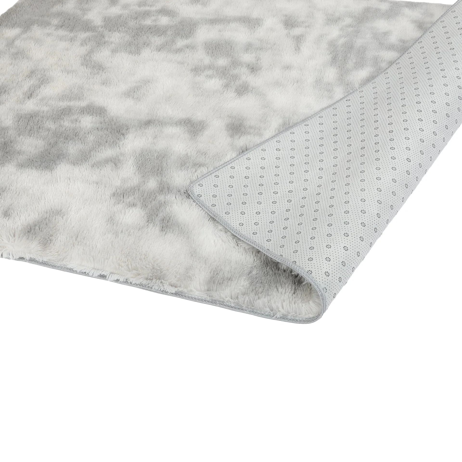 Thick Soft Shaggy Rug Light Grey 140x200cm - Image 5