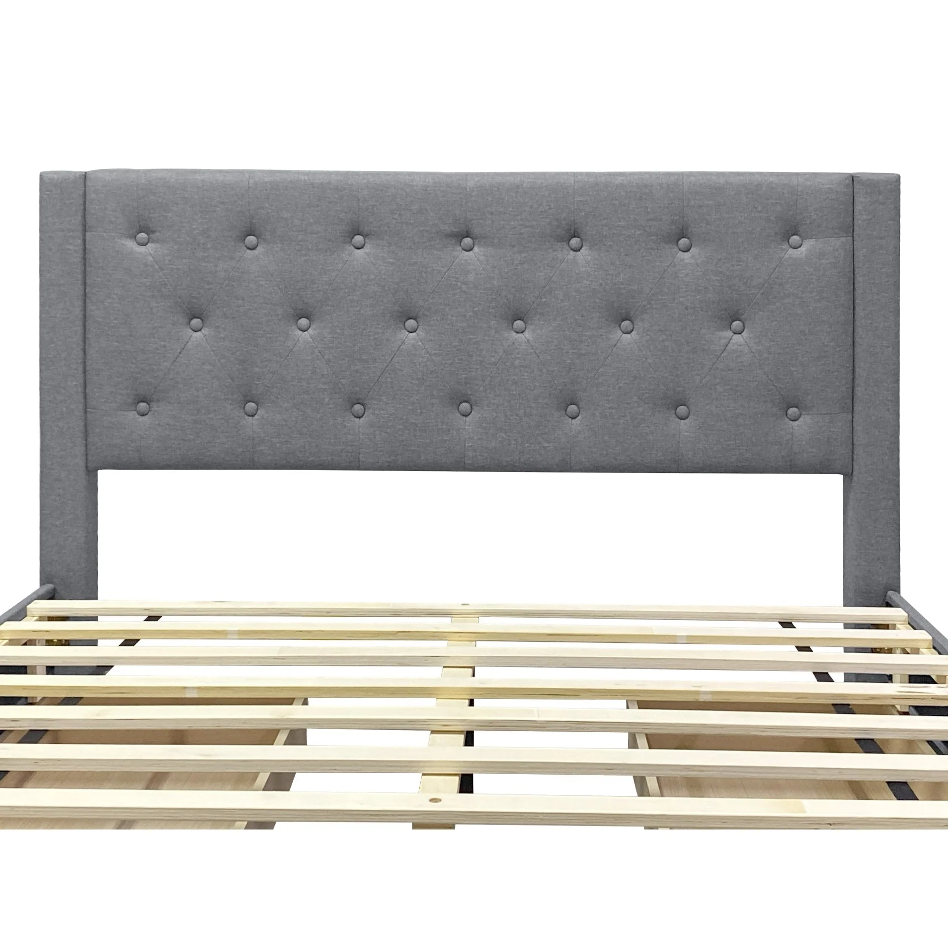 Thornton Queen Fabric Bed Frame with 4 Drawers - Light Grey - Image 12