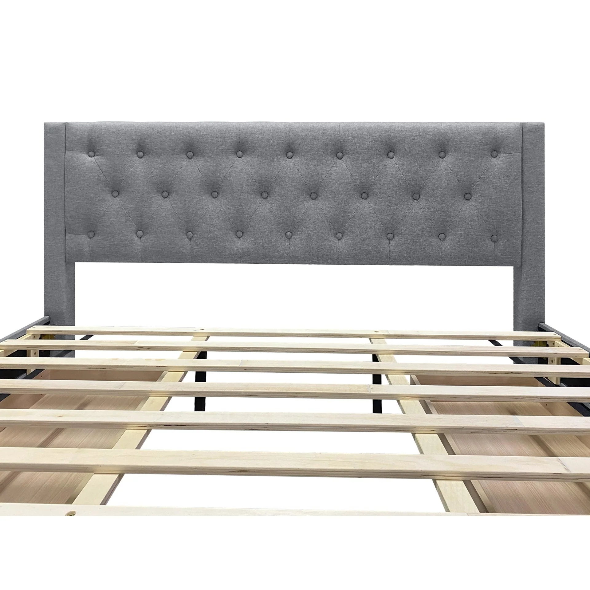 Thornton Super King Fabric Bed Frame with 4 Drawers - Light Grey - Image 9