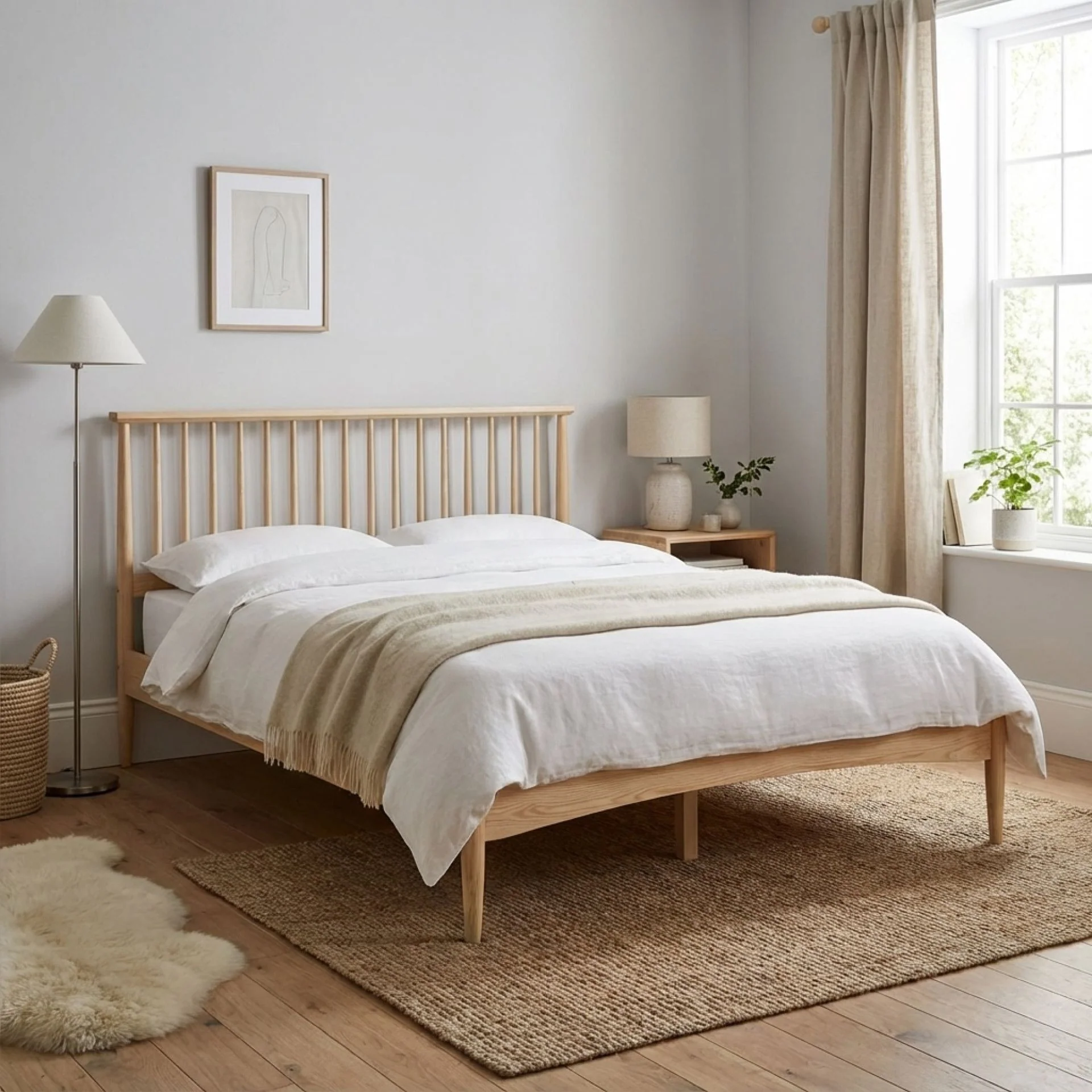 Tolmount Double Wooden Bed Frame - Light Oak