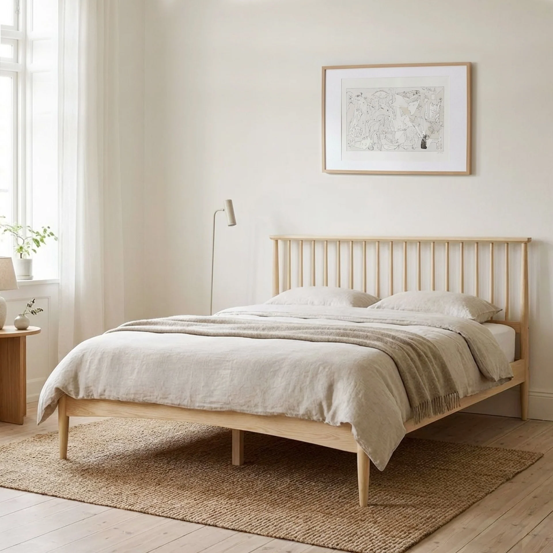 Tolmount Double Wooden Bed Frame - Light Oak - Image 3