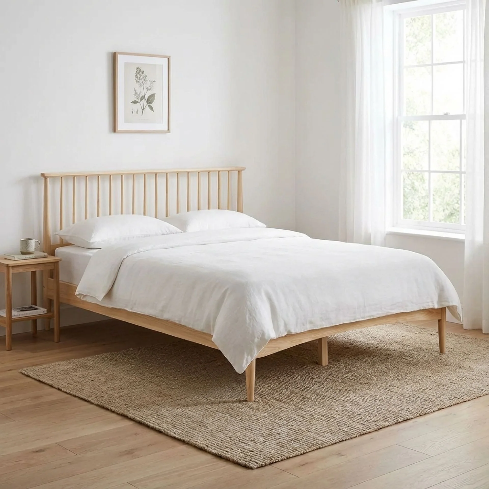 Tolmount Double Wooden Bed Frame - Light Oak - Image 4