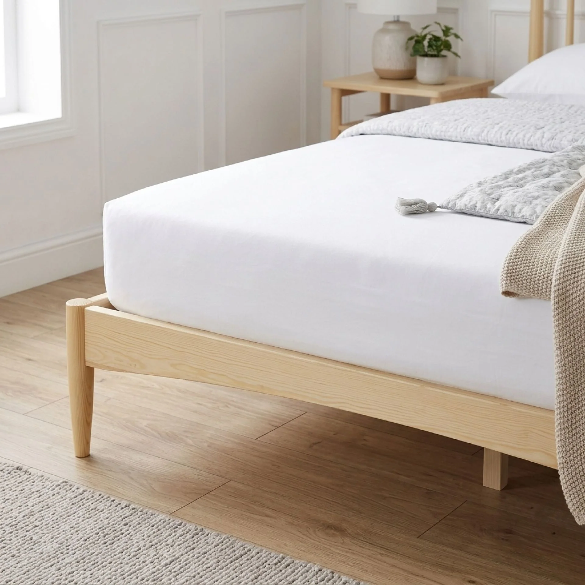 Tolmount Double Wooden Bed Frame - Light Oak - Image 6