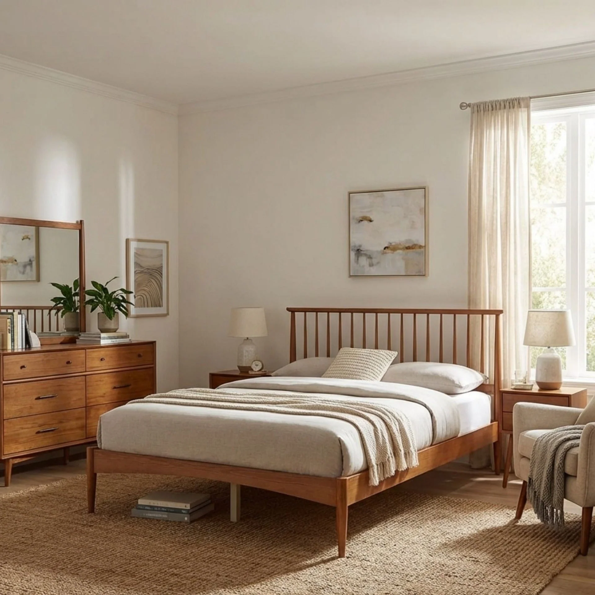 Tolmount Double Wooden Bed Frame - Walnut