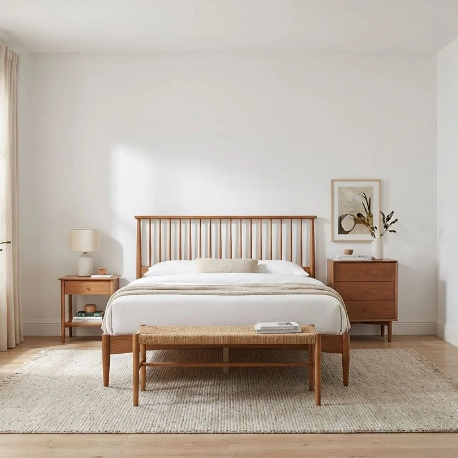Tolmount Double Wooden Bed Frame - Walnut - Image 3