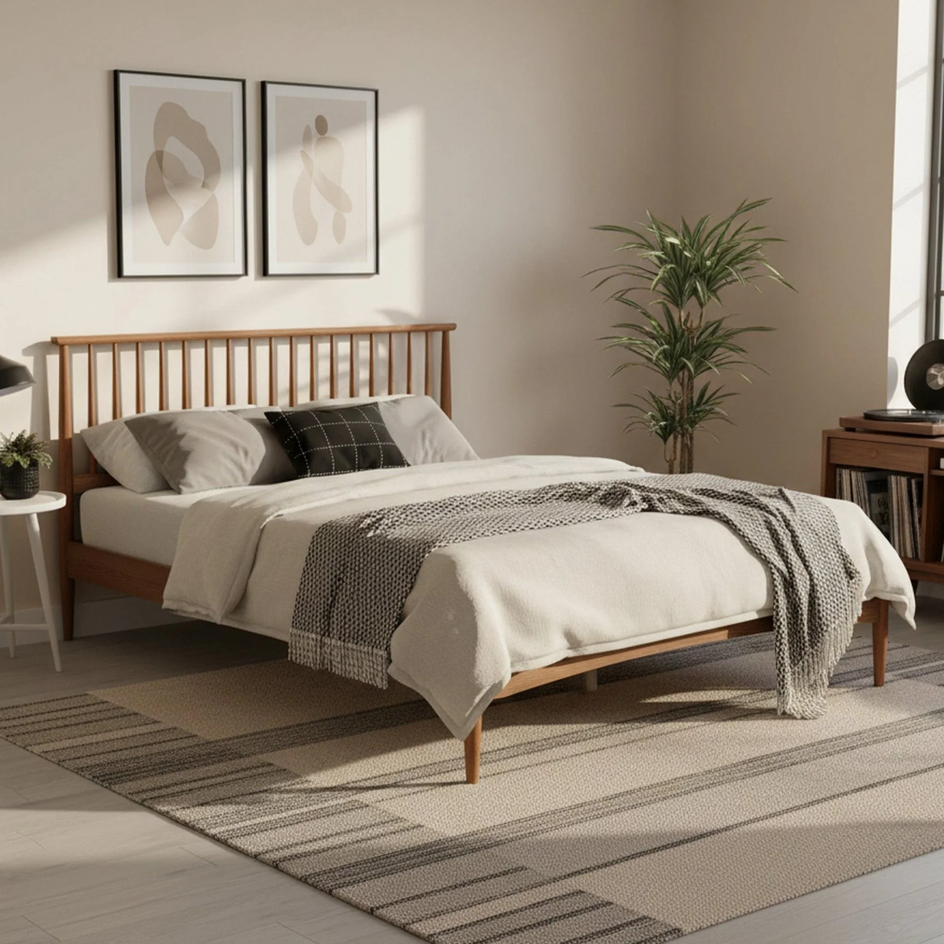 Tolmount Queen Wooden Bed Frame - Walnut