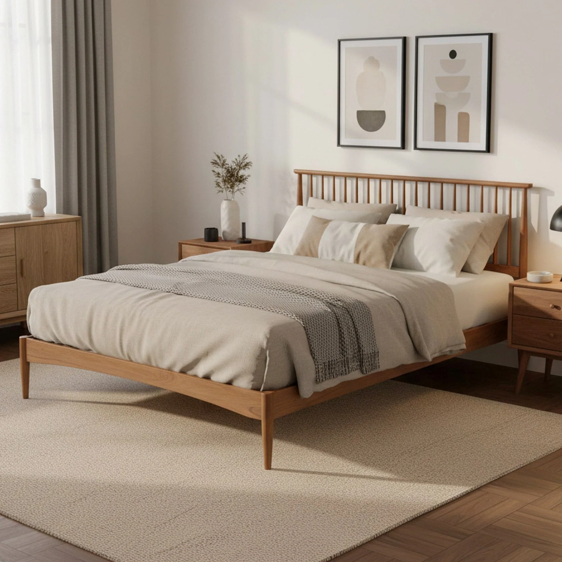 Tolmount Queen Wooden Bed Frame - Walnut - Image 3