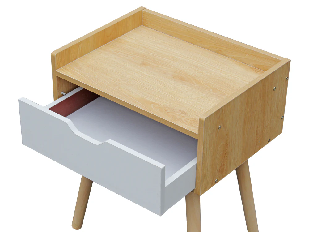 TOMI Bedside Table Nightstand - Oak - Image 6