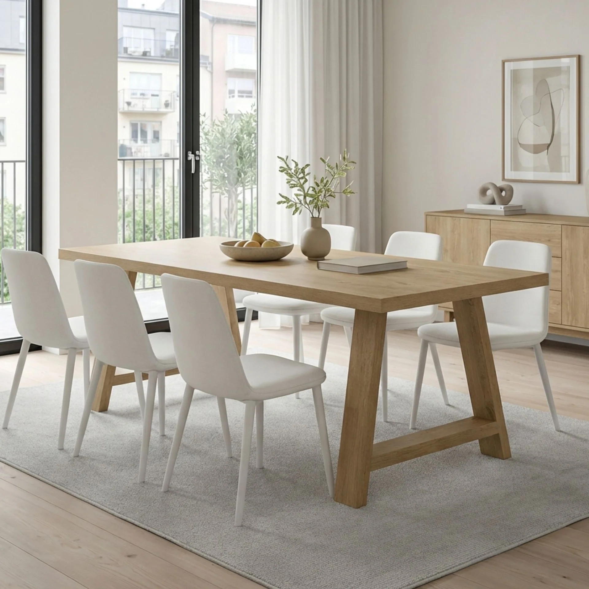 Tommie Dining Table Rectangle 180 x 85.5cm - Oak - Image 4