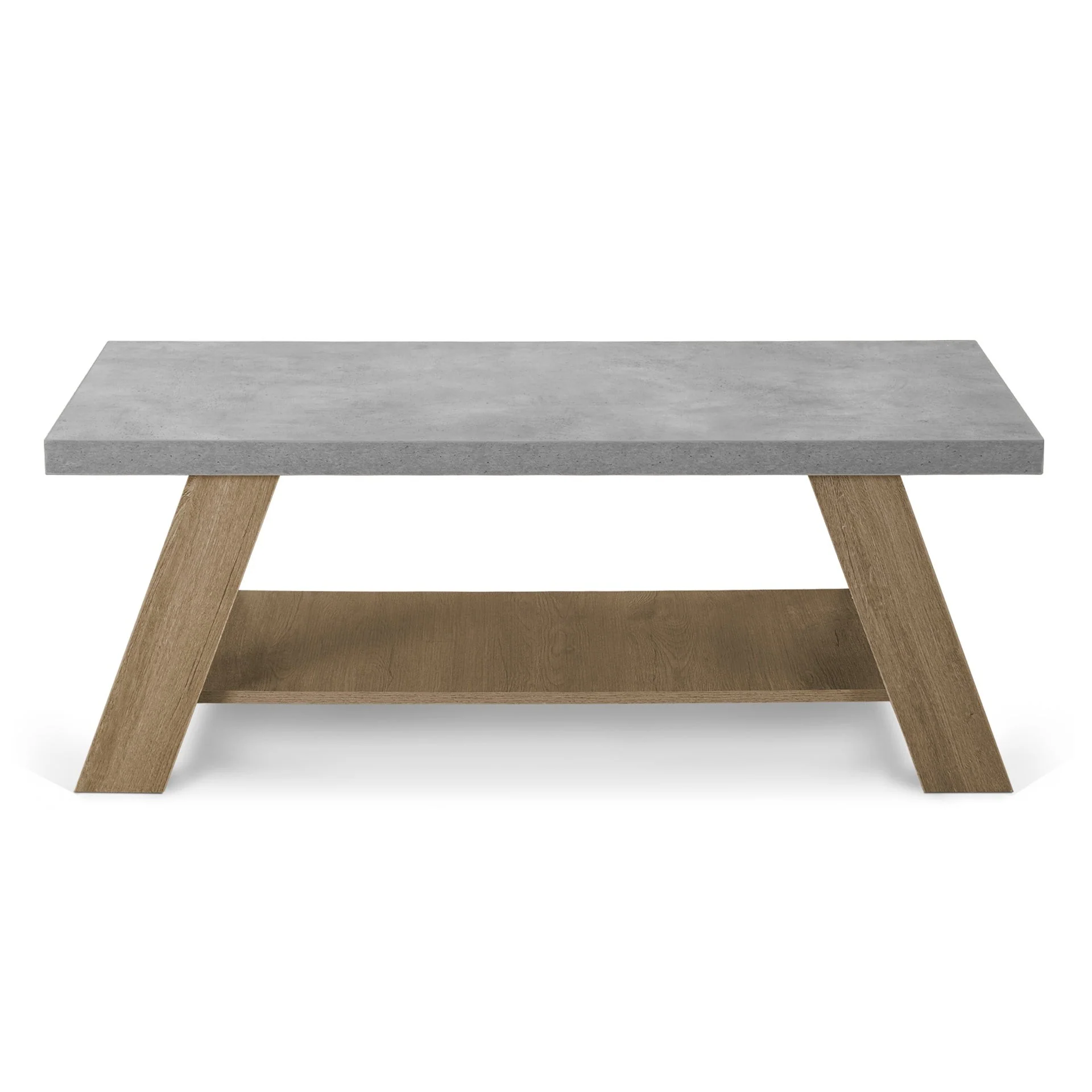 Tommie Rectangular Coffee Table - Cement + Oak - Image 8
