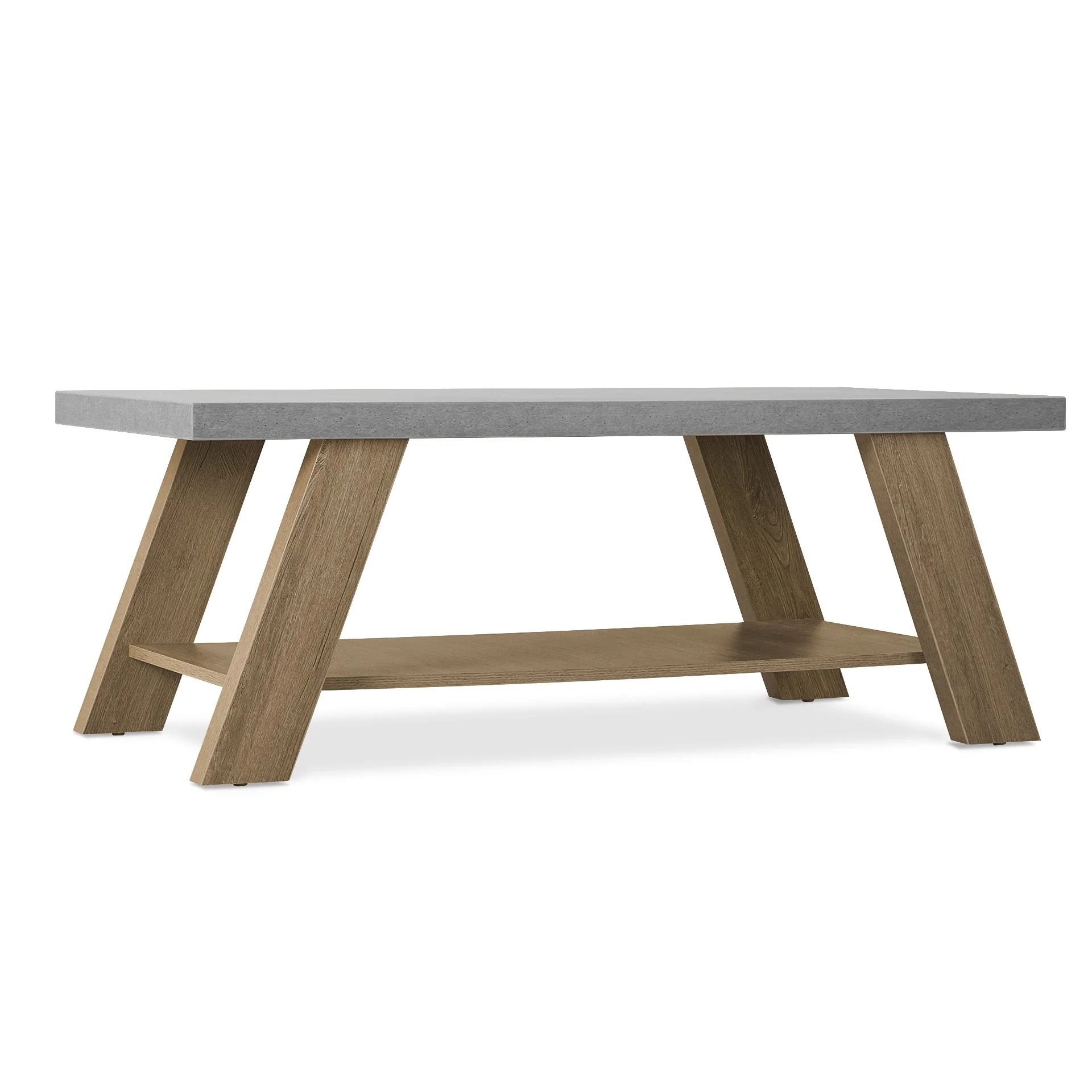 Tommie Rectangular Coffee Table - Cement + Oak - Image 9