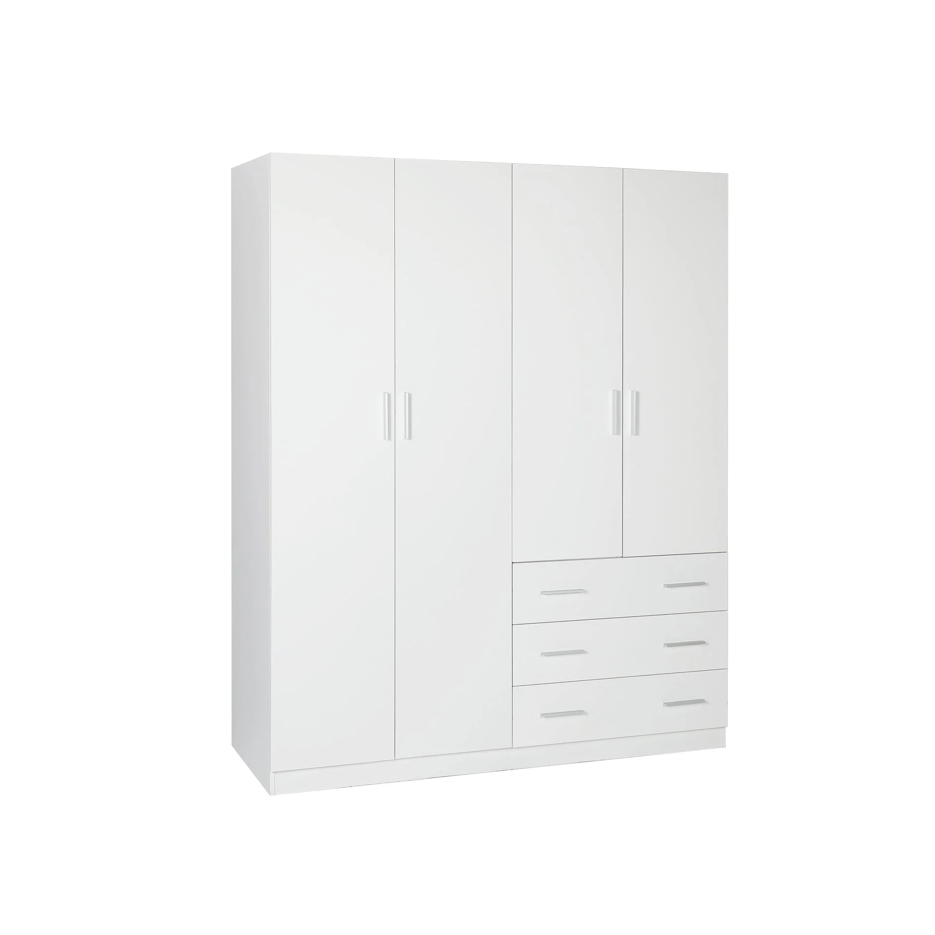 Tongass 4 Door Wardrobe with 3 Drawers - White - Image 7