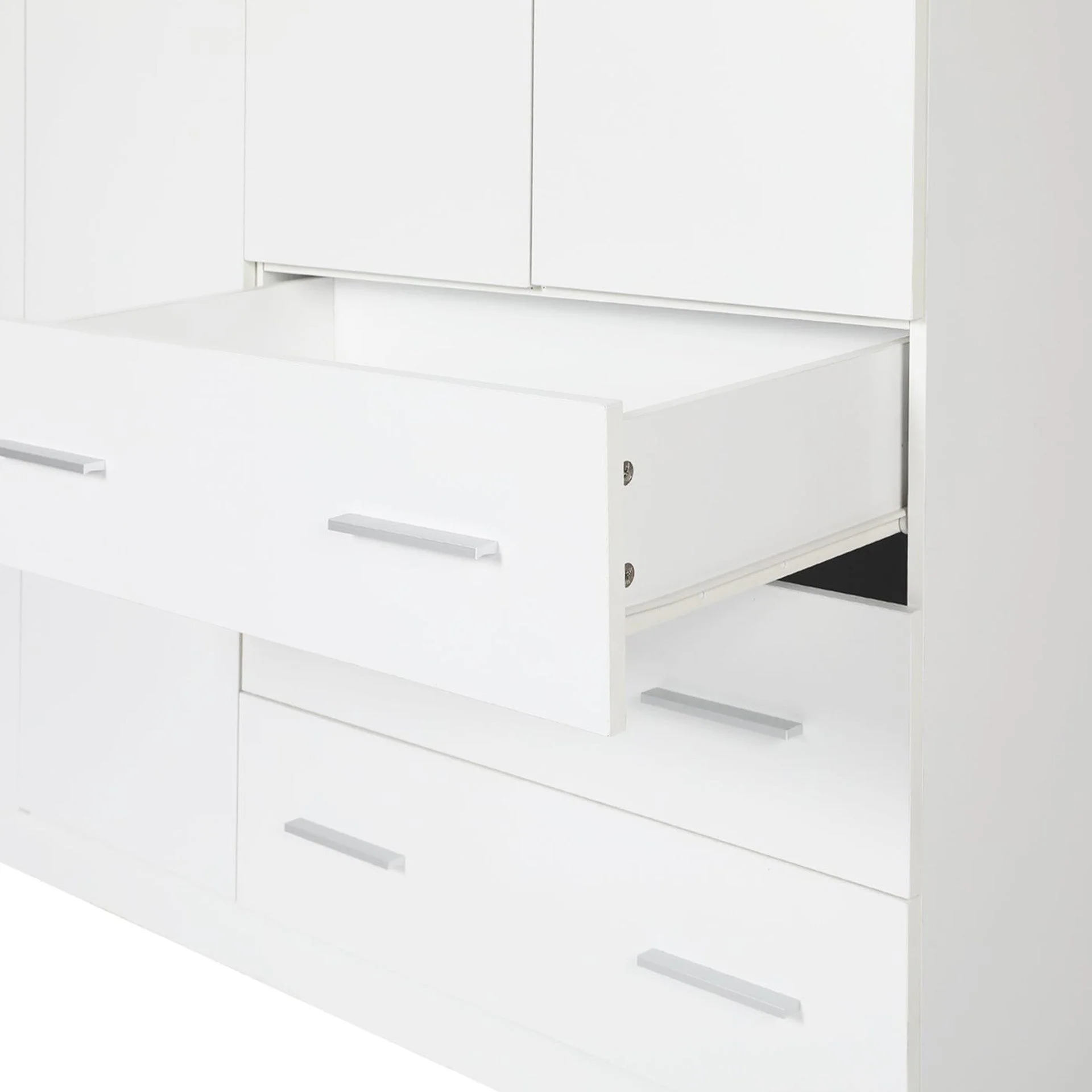 Tongass 4 Door Wardrobe with 3 Drawers - White - Image 9