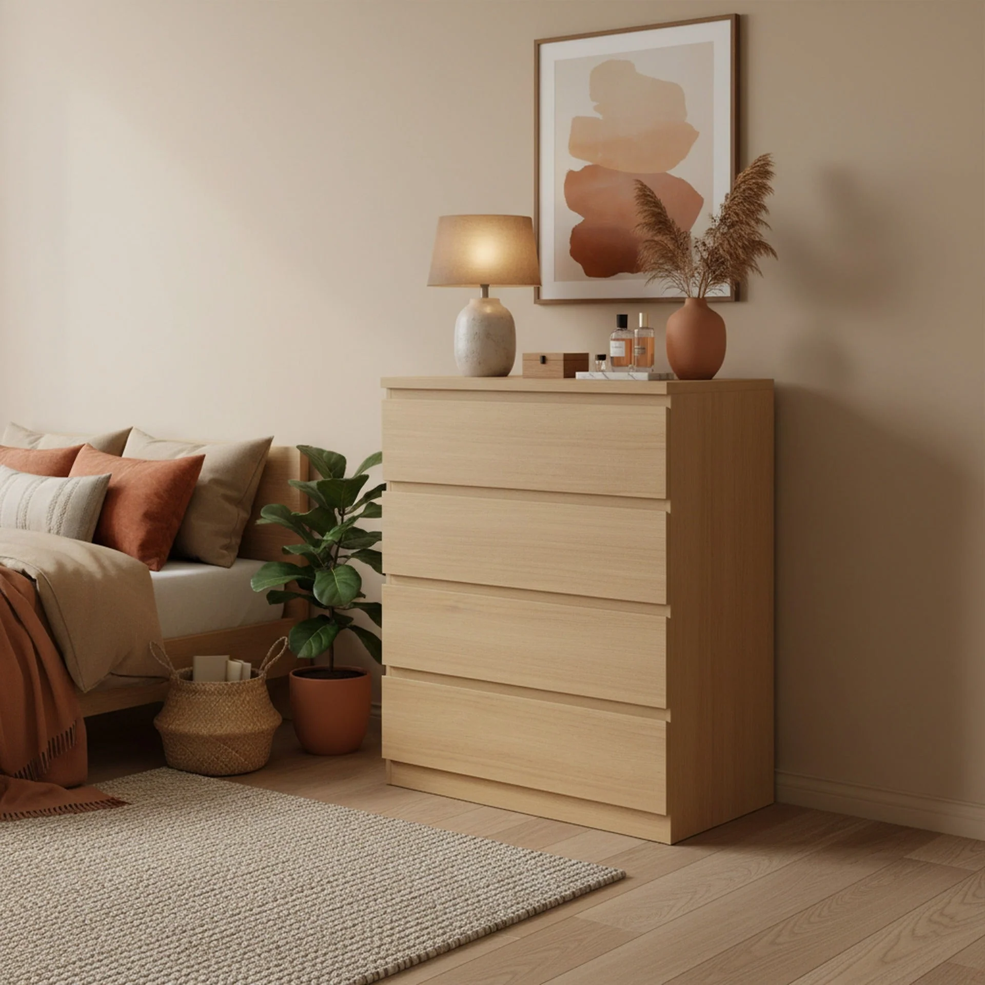 Tongass 4 Drawer Tallboy - Oak - Image 2