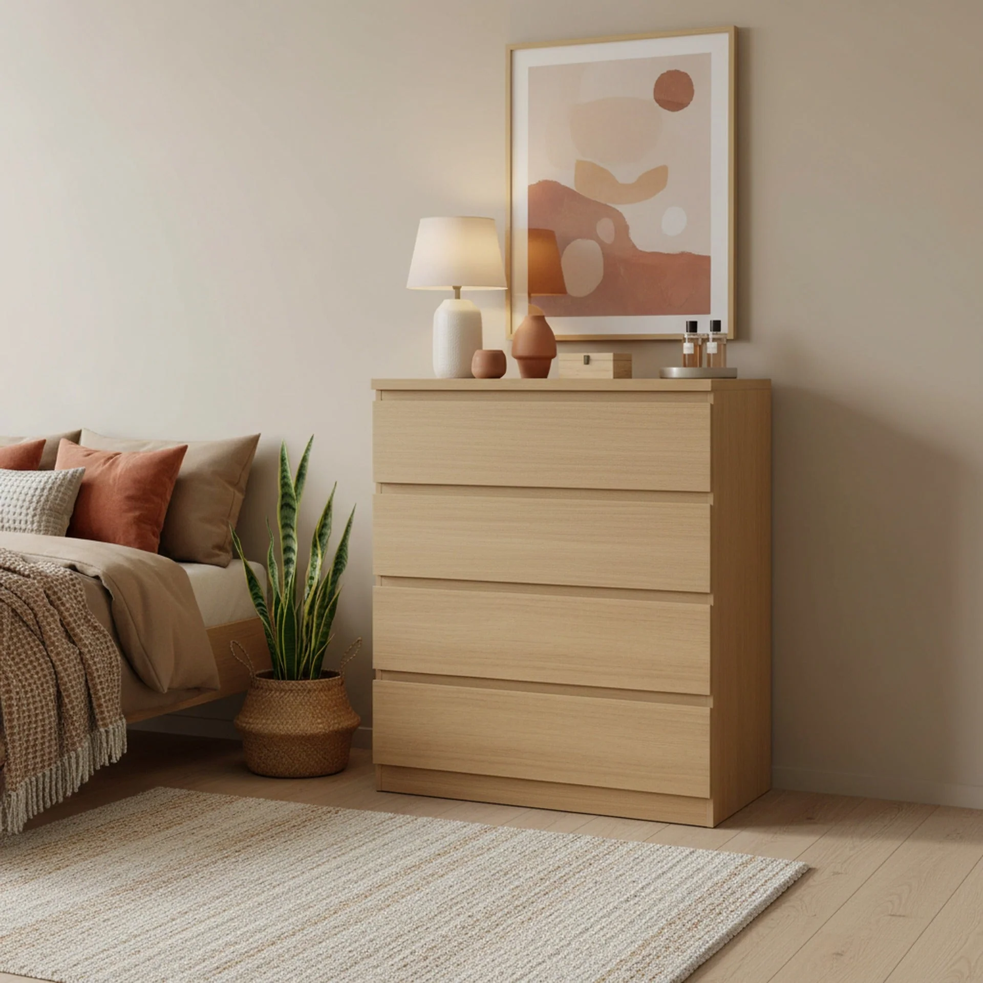 Tongass 4 Drawer Tallboy - Oak - Image 3