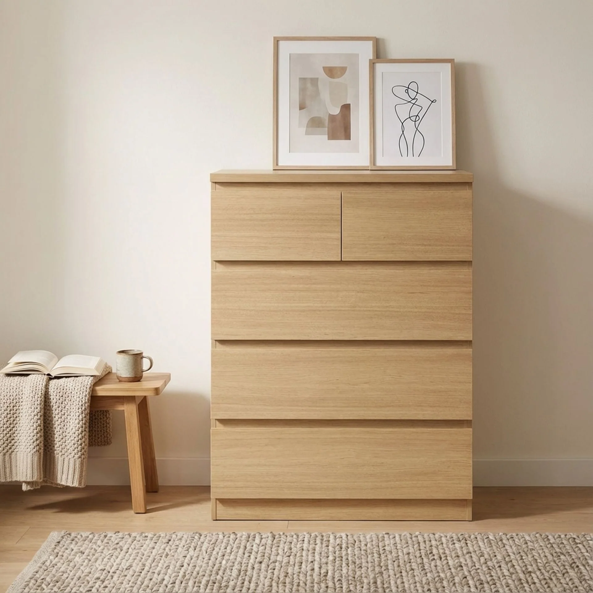 Tongass 5 Drawer Tallboy - Oak - Image 2