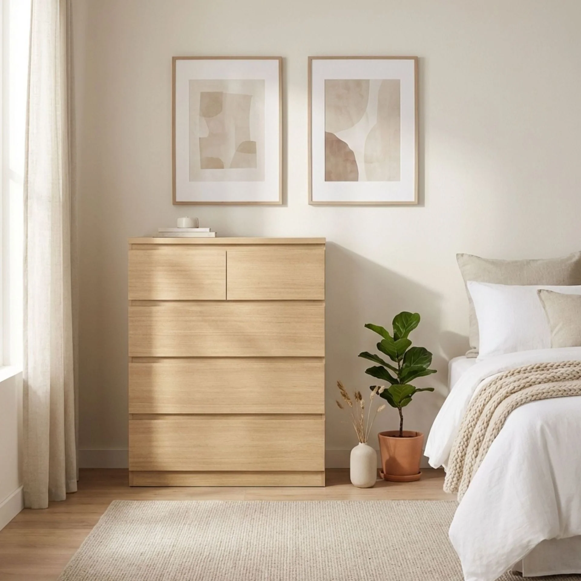 Tongass 5 Drawer Tallboy - Oak - Image 4