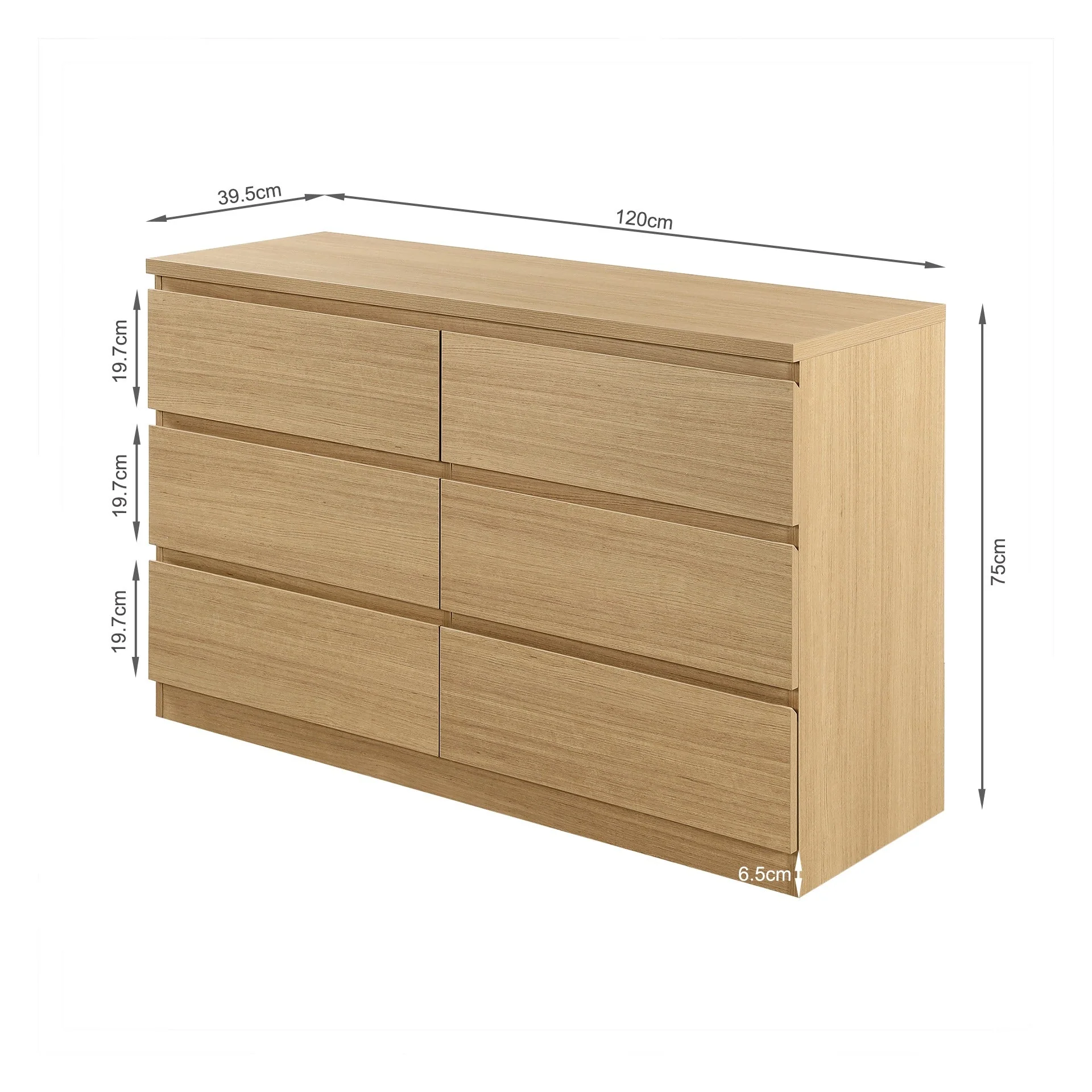 Tongass 6 Drawer Lowboy - Oak - Image 9