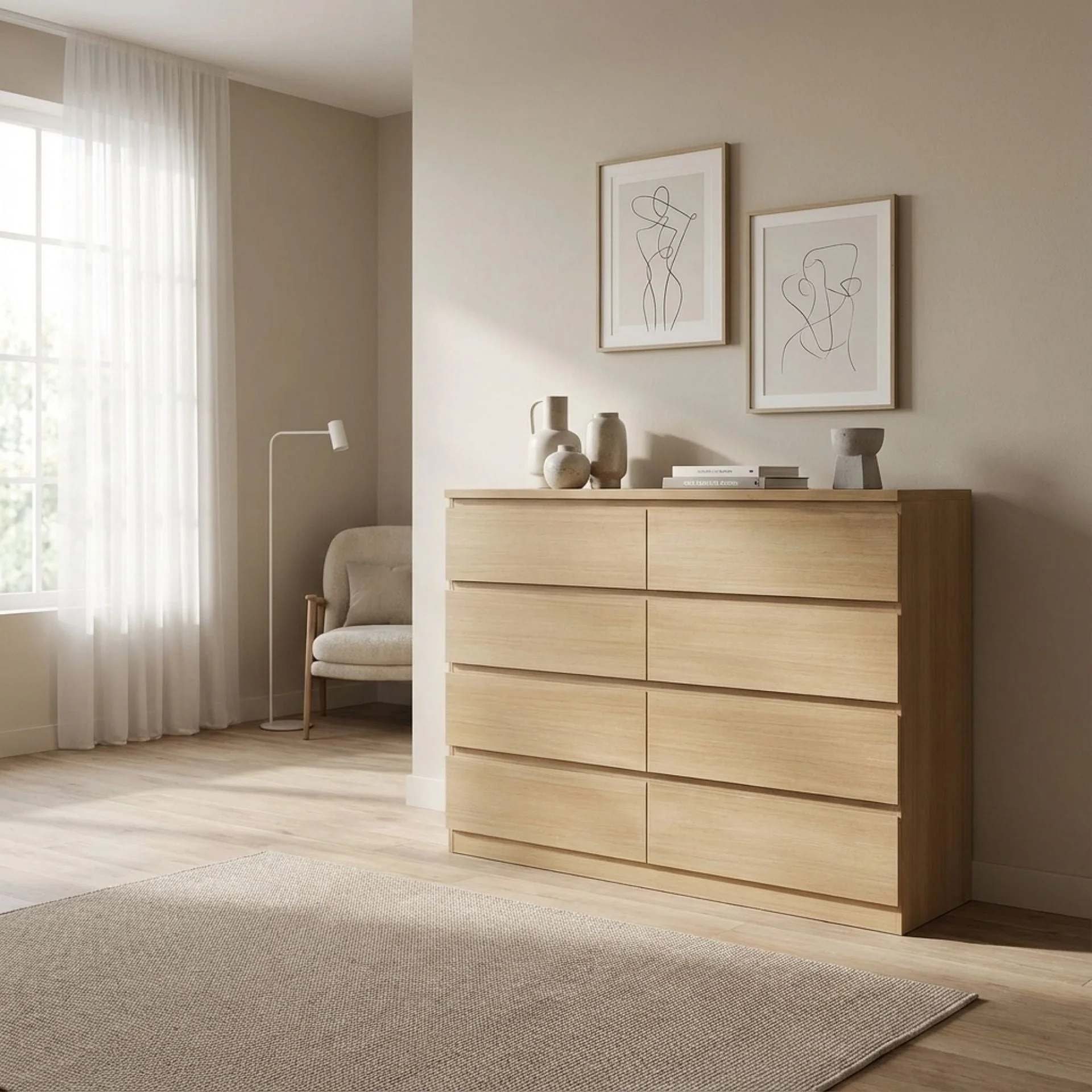 Tongass 8 Drawer Lowboy - Oak - Image 3