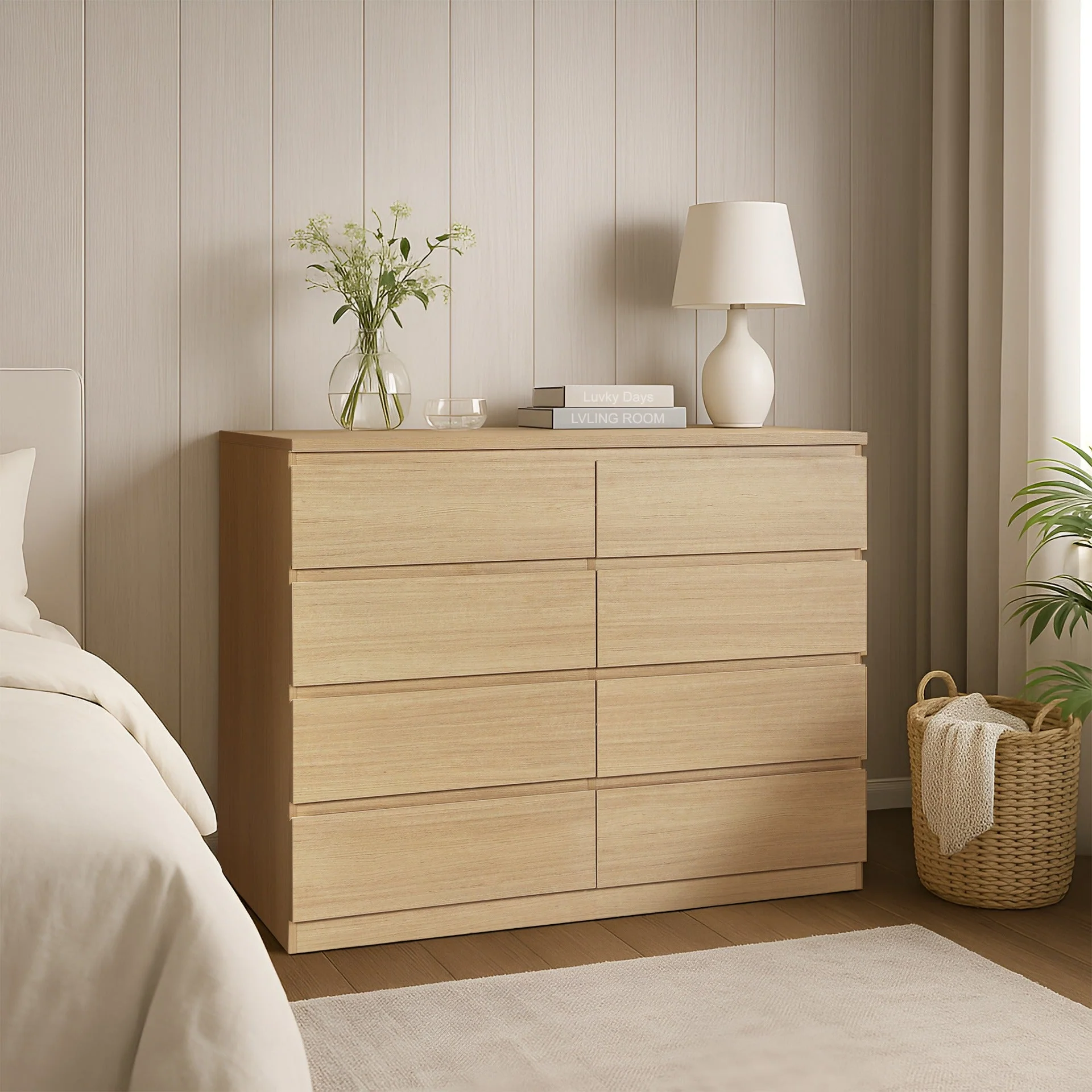 Tongass 8 Drawer Lowboy - Oak - Image 4
