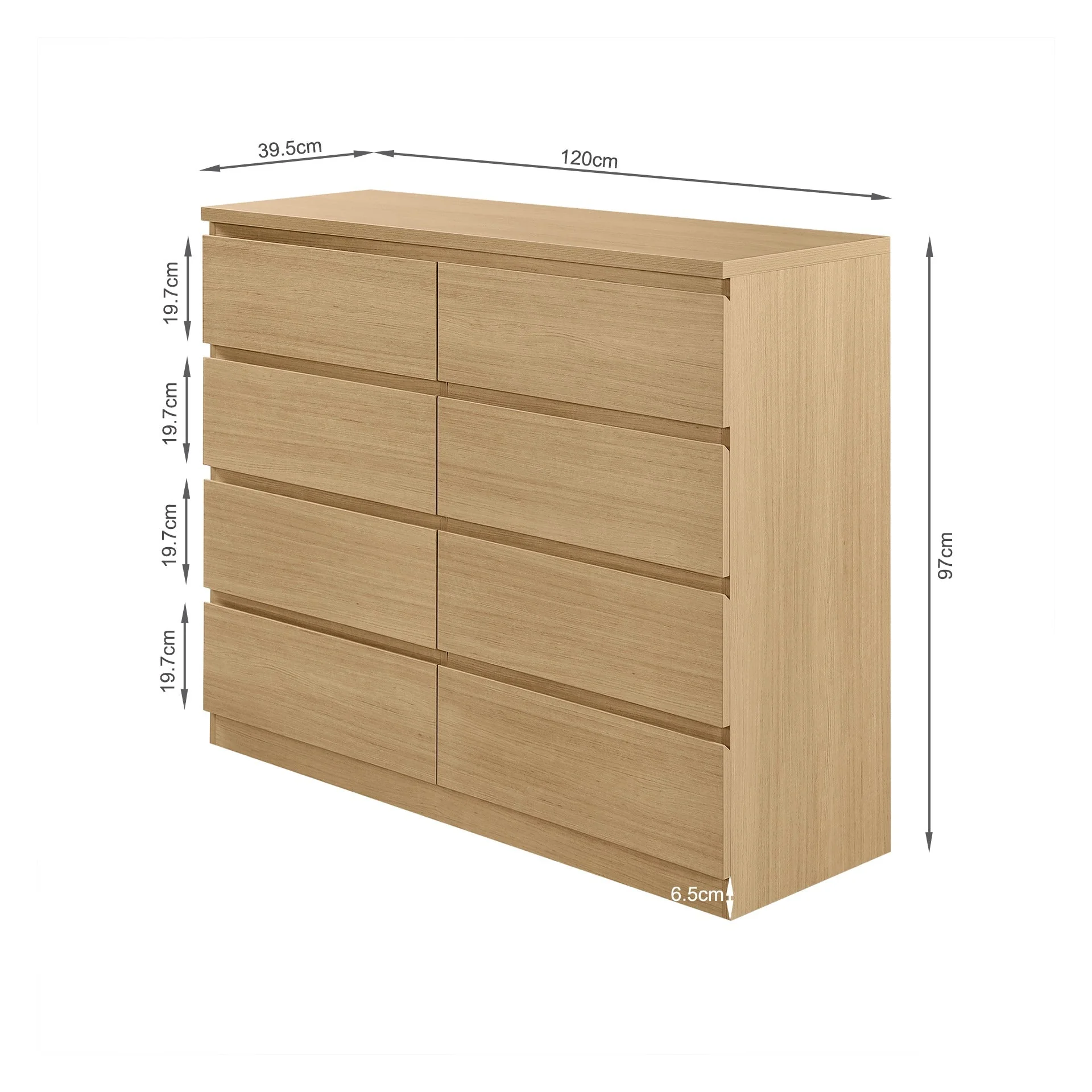 Tongass 8 Drawer Lowboy - Oak - Image 9