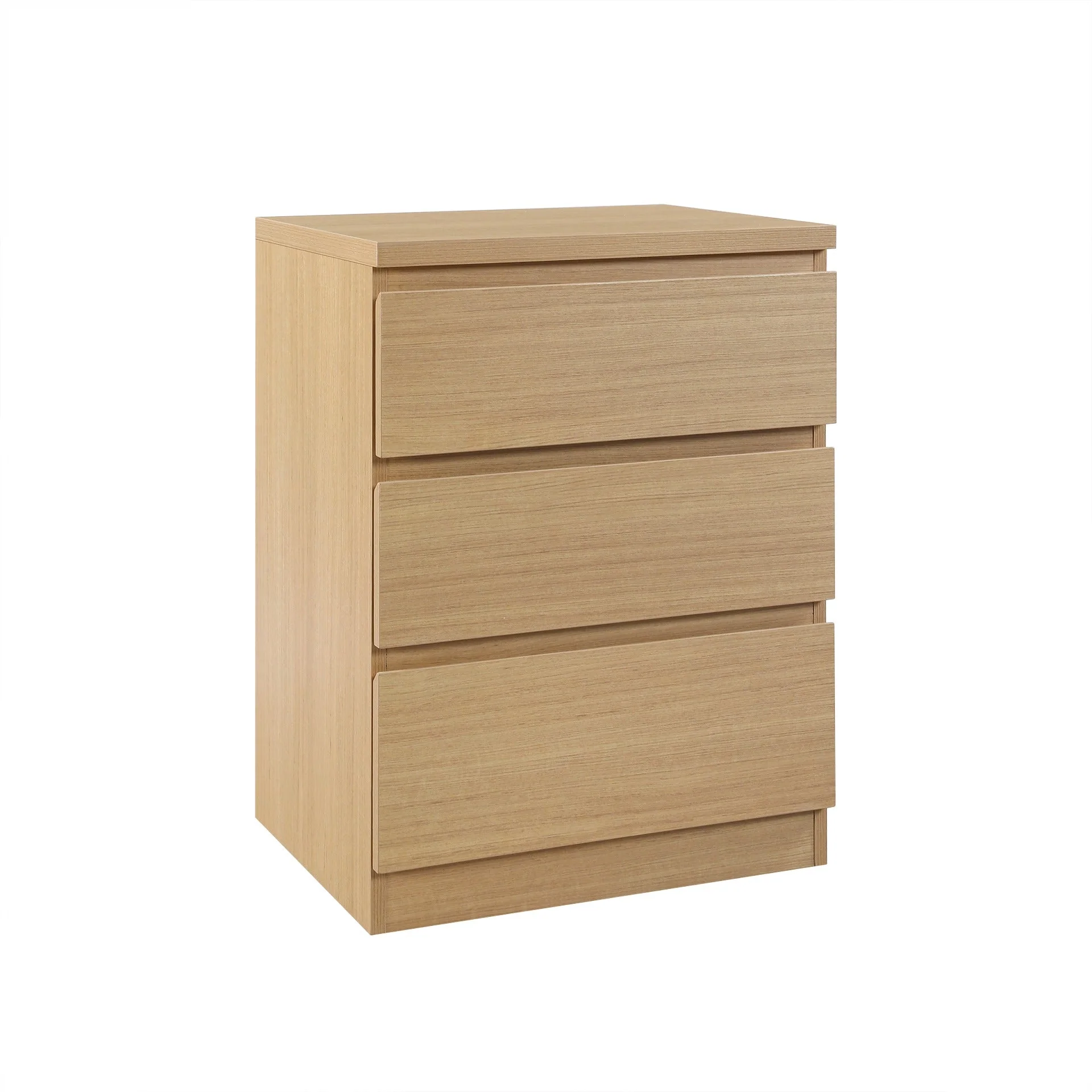 Tongass Bedside Table with 3 Drawers - Oak - Image 4