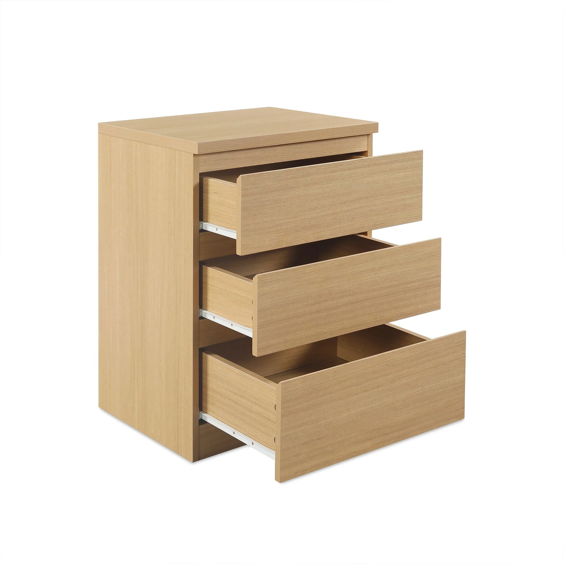 Tongass Bedside Table with 3 Drawers - Oak - Image 6