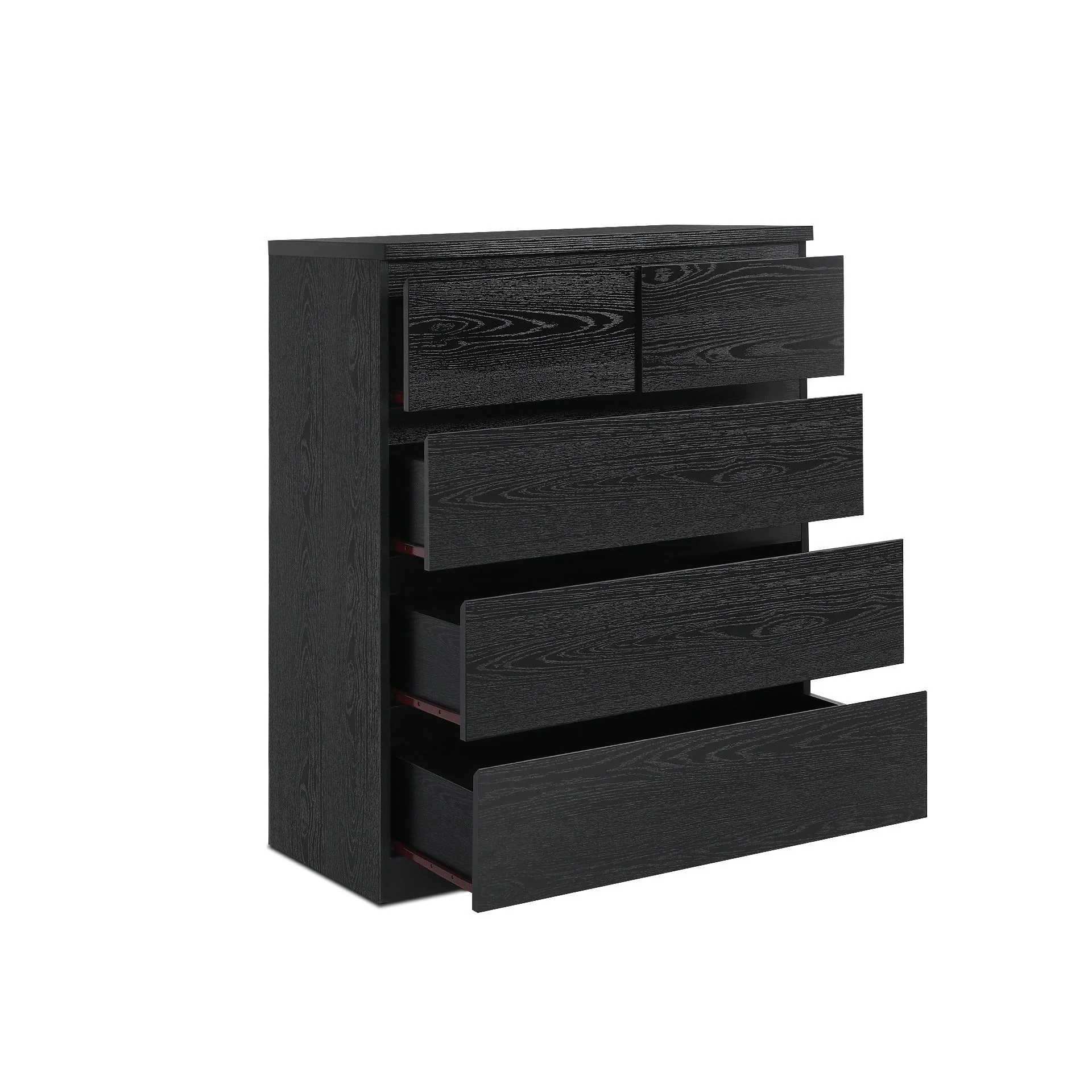 Tongass Wooden 5 Drawers Tallboy - Black - Image 8