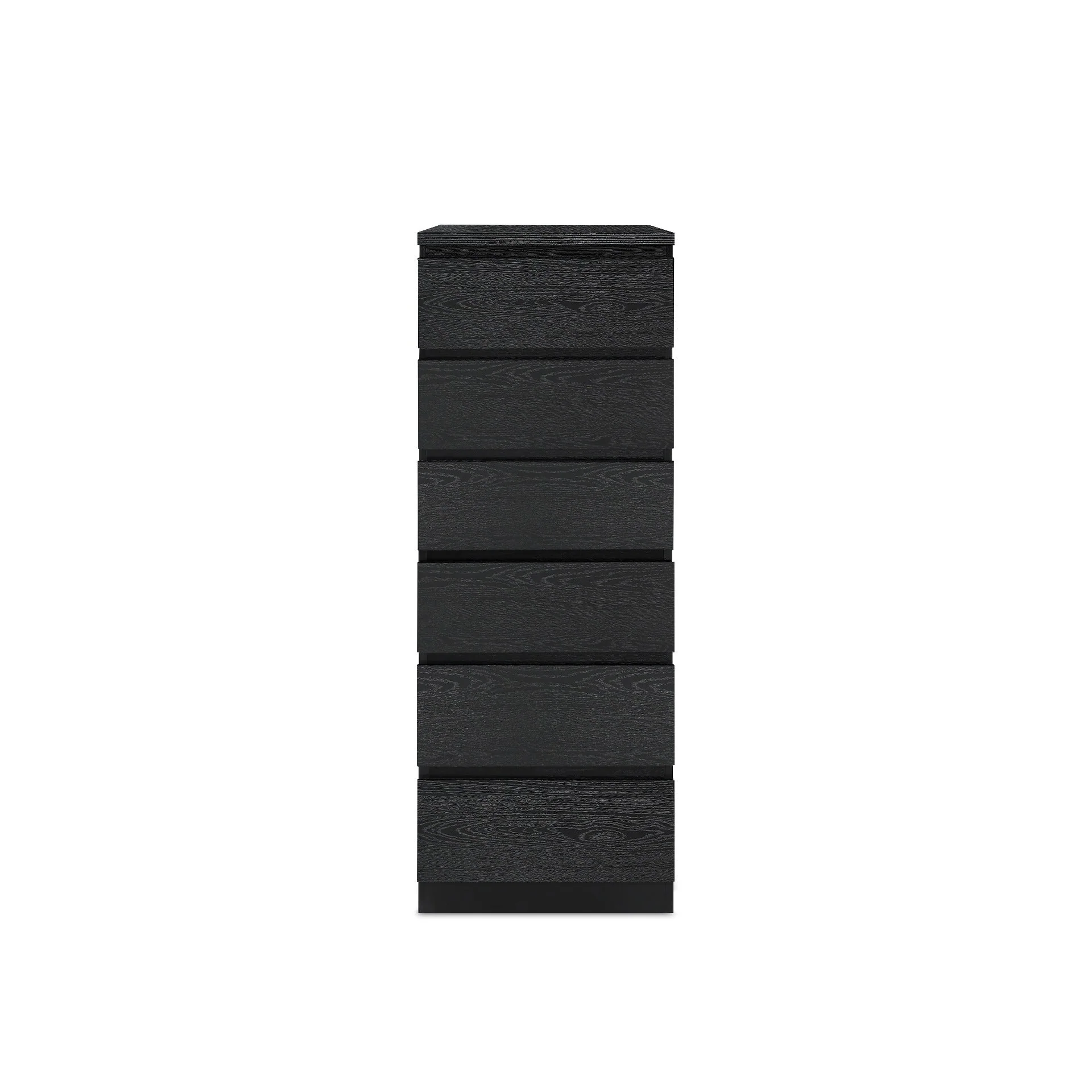Tongass Wooden 6 Drawers Slim Tallboy - Black - Image 10