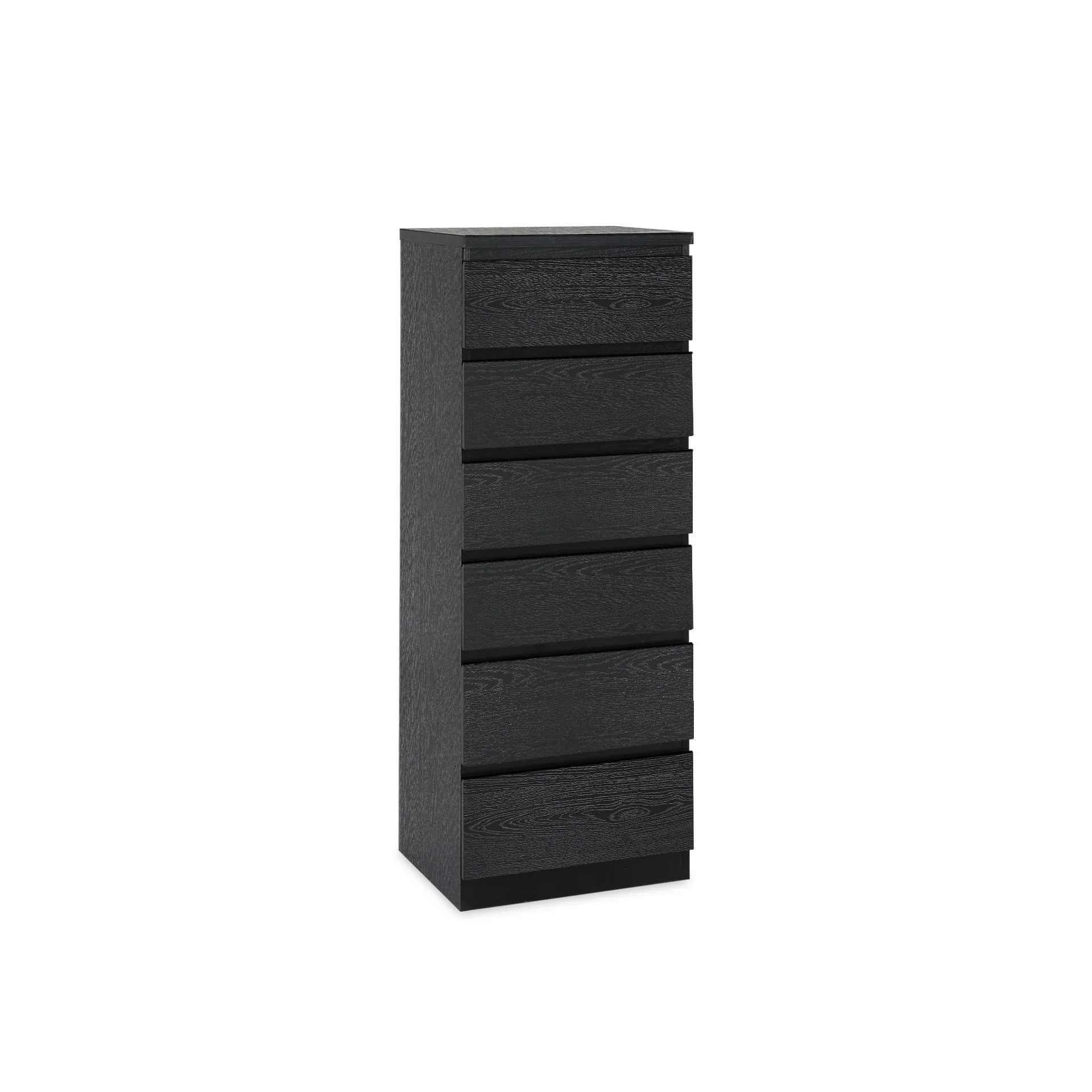 Tongass Wooden 6 Drawers Slim Tallboy - Black - Image 9