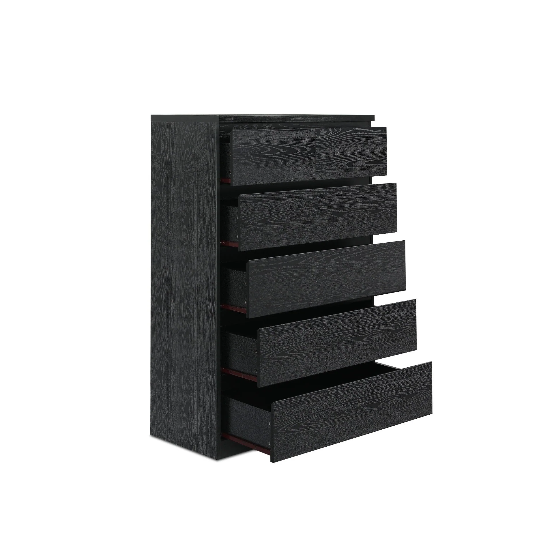 Tongass Wooden 6 Drawers Tallboy - Black - Image 11