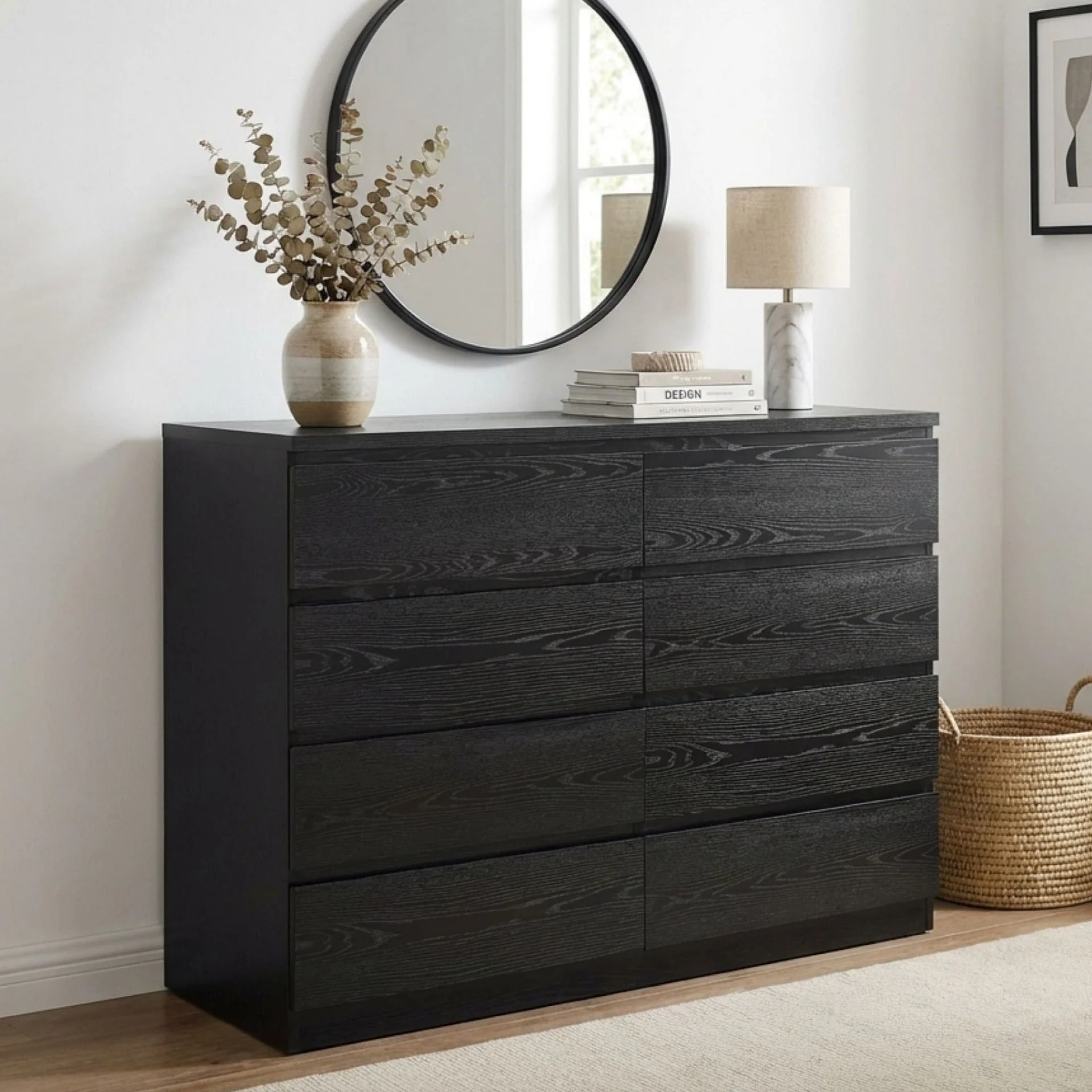 Tongass Wooden 8 Drawers Lowboy - Black - Image 5