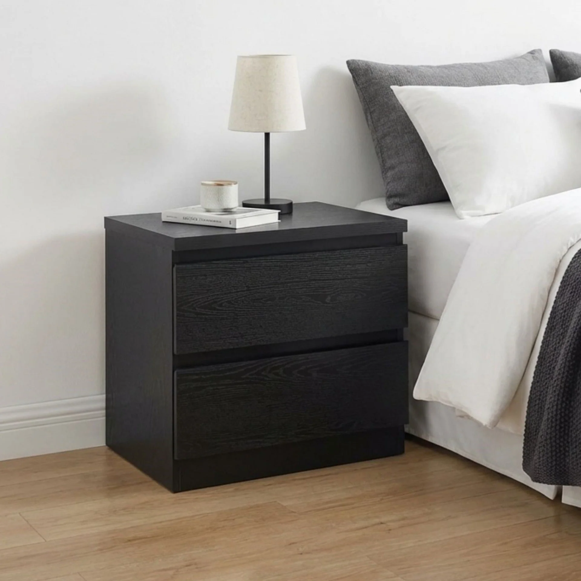 Tongass Wooden Bedside Table - Black - Image 5