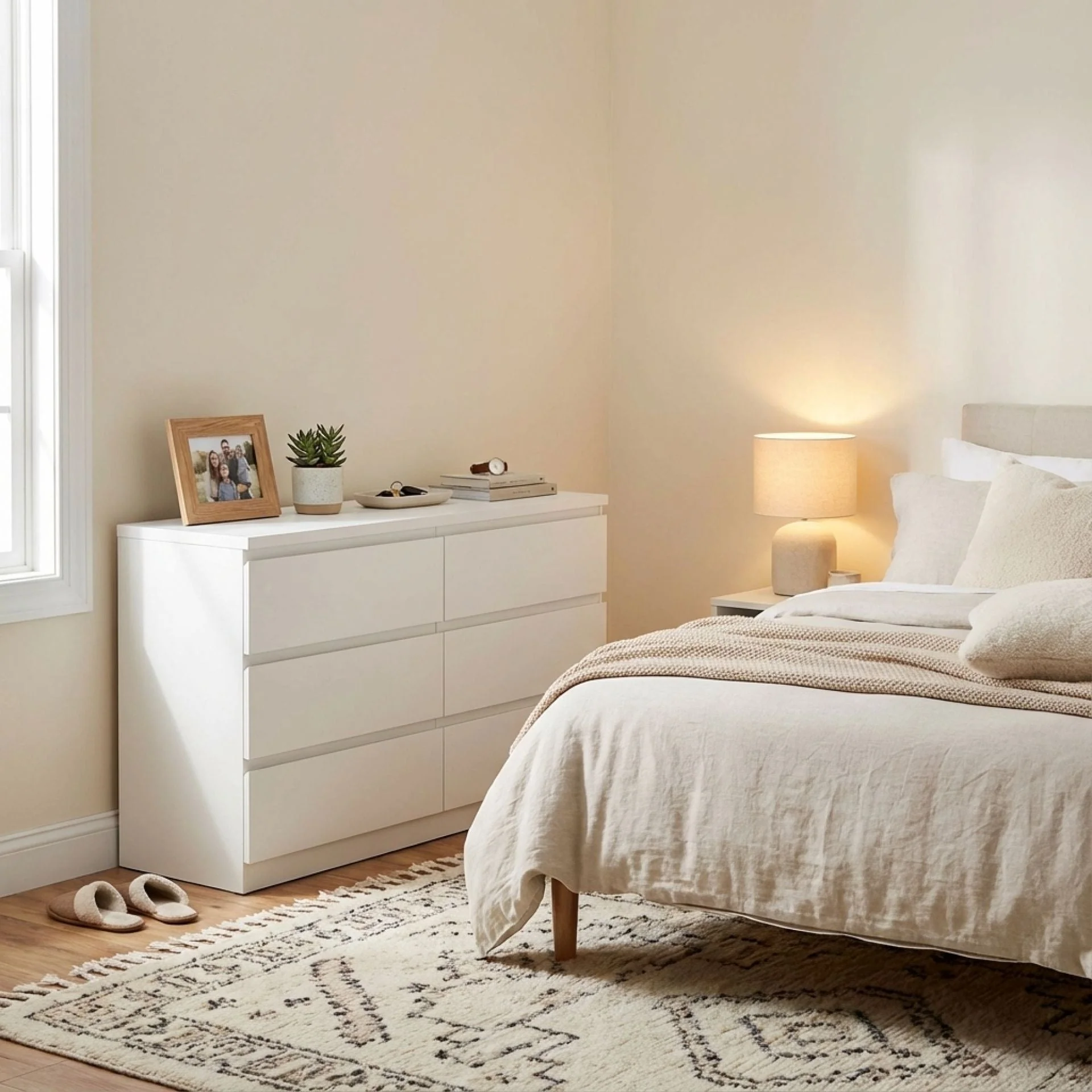 Tongass Wooden Low Boy 6 Drawers - White - Image 5