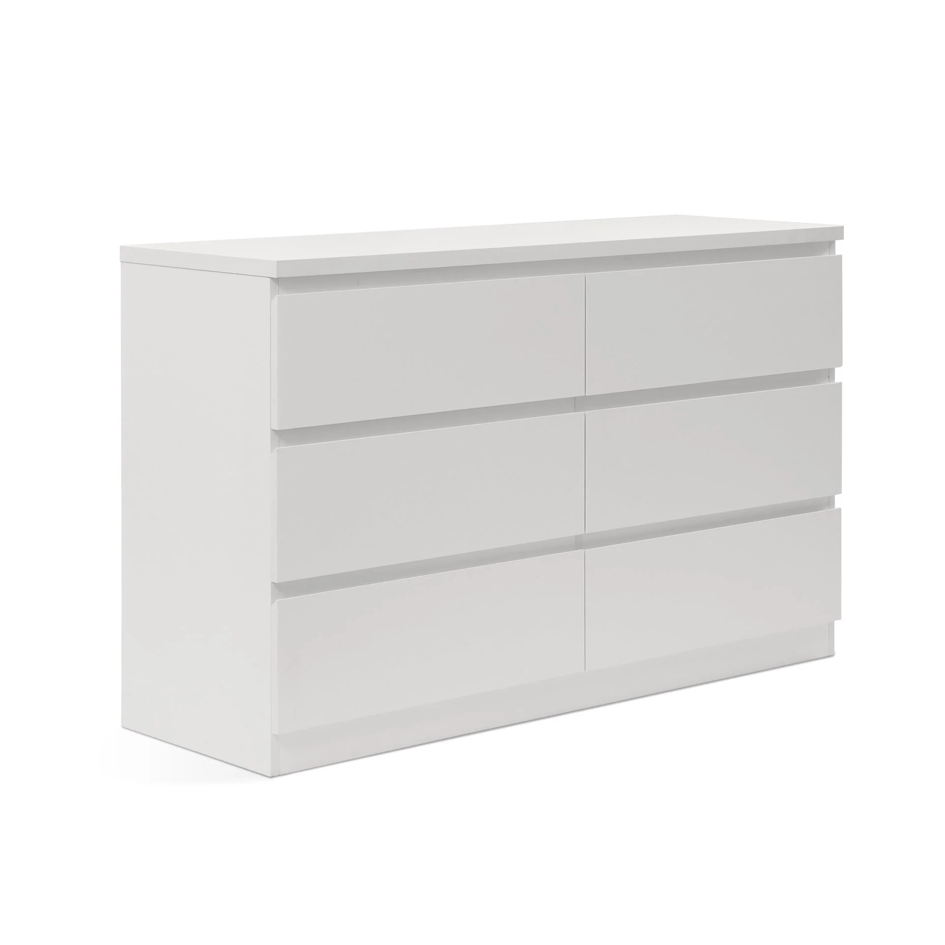 Tongass Wooden Low Boy 6 Drawers - White - Image 6