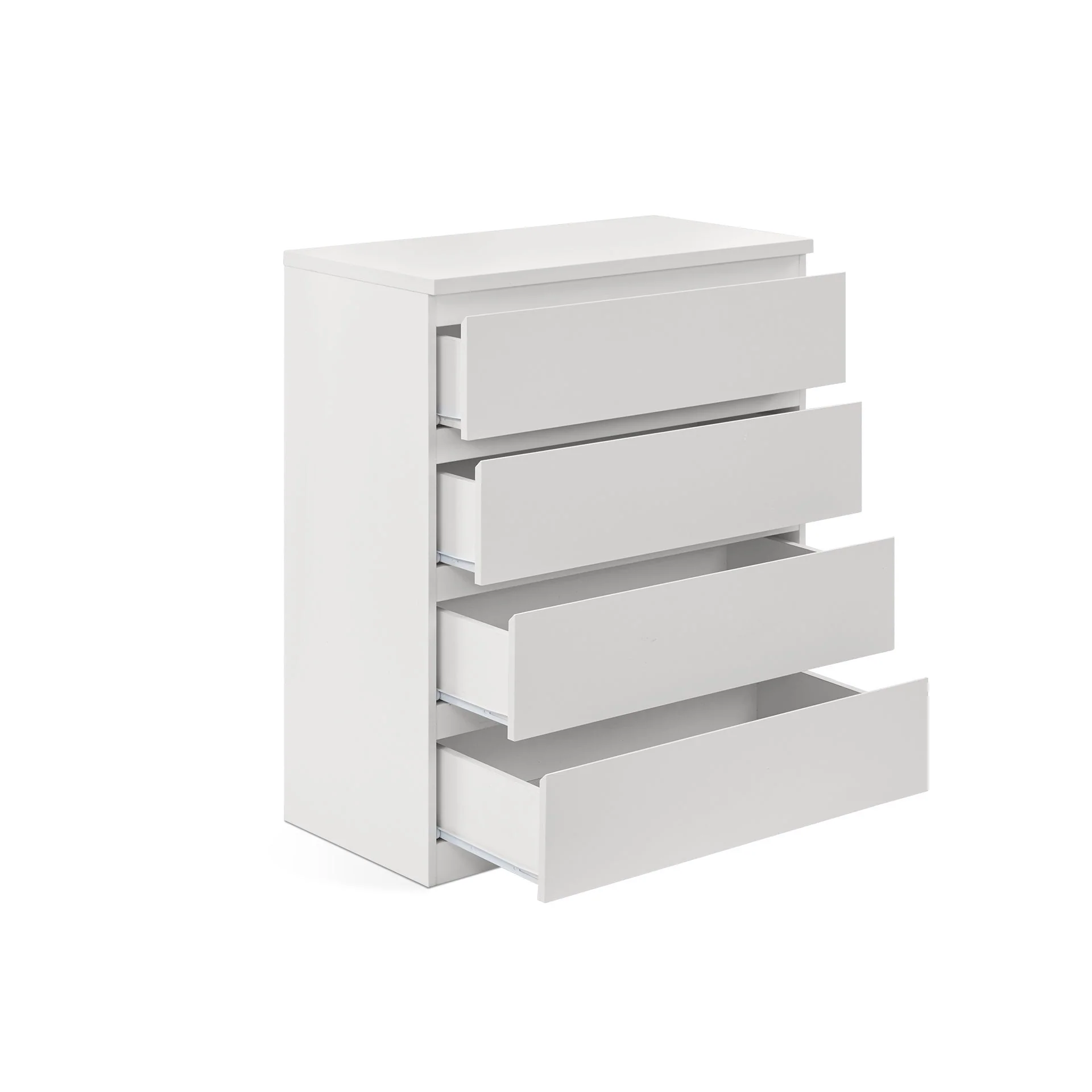 Tongass Wooden Tallboy 4 Drawers - White - Image 9