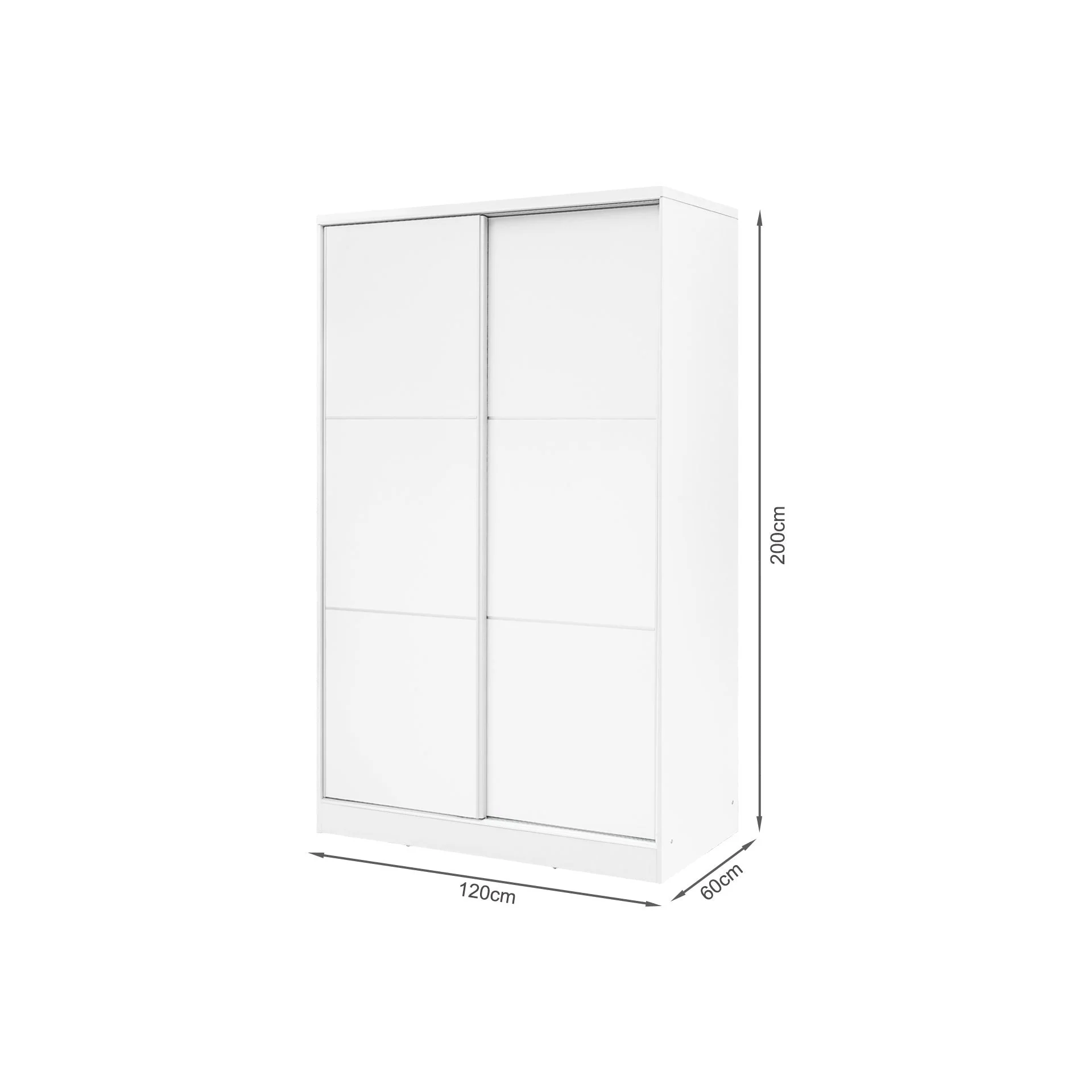 Tonto 120cm Wardrobe With Sliding Doors - White - Image 13