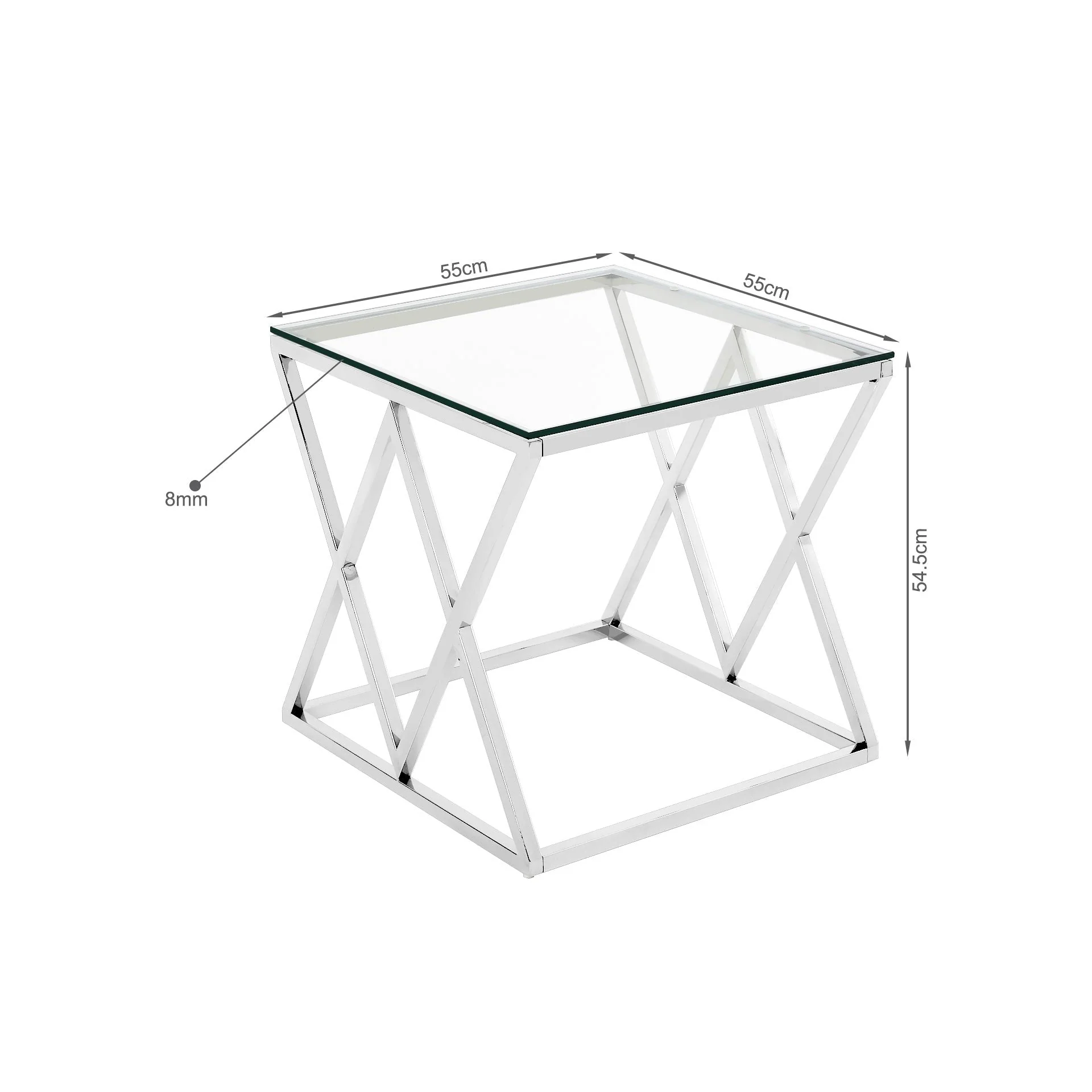 Tony Tempered Glass Square Coffee Table - Image 9