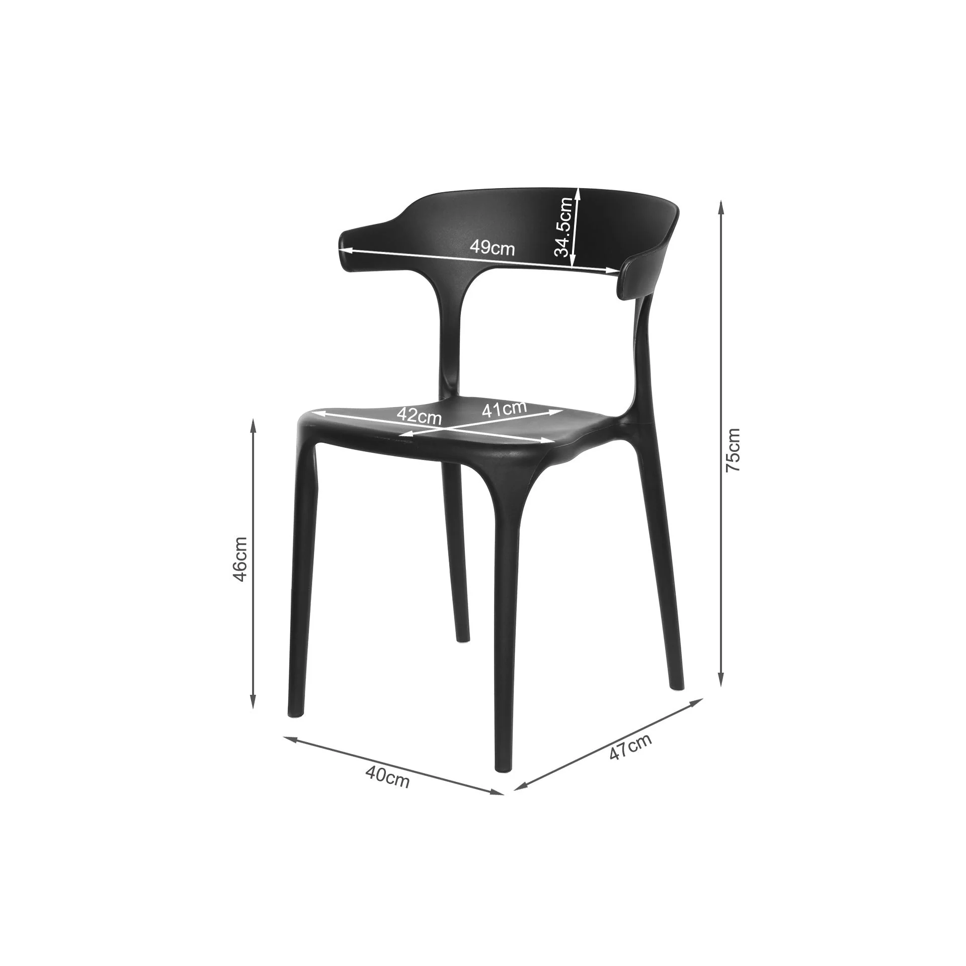 Tor Dining Chair - Set of 4 - Black - Image 13