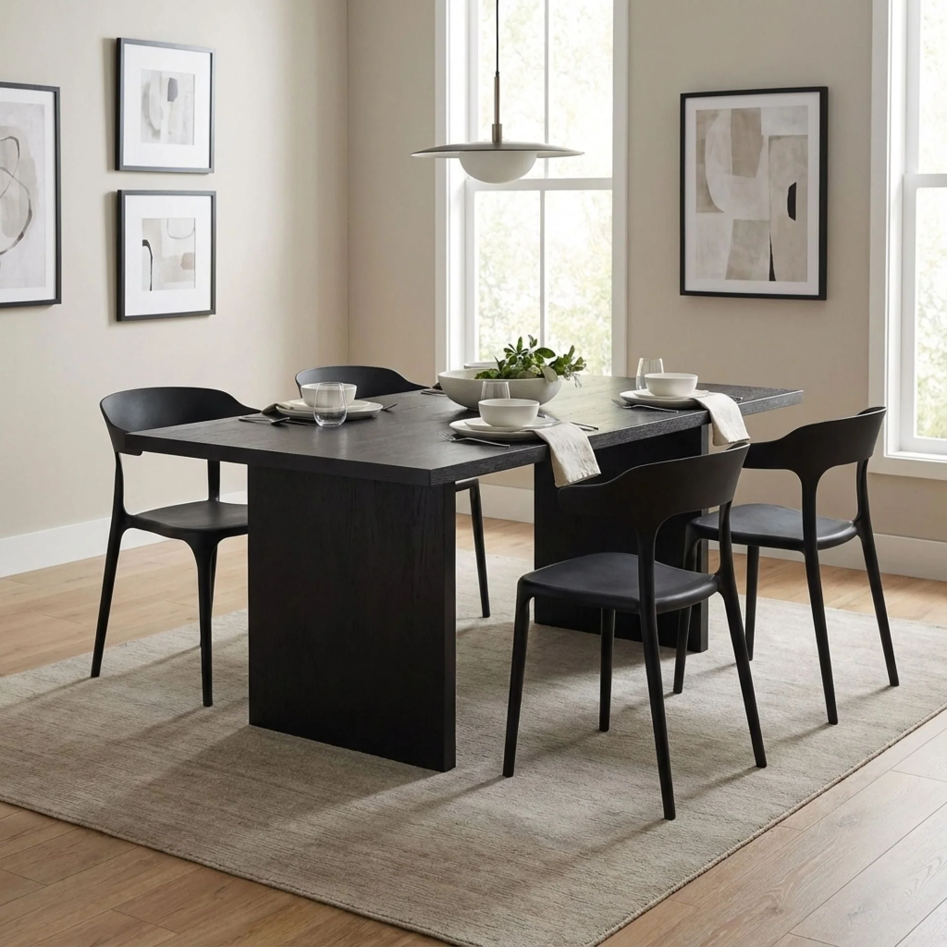 Tor Dining Chair - Set of 4 - Black - Image 4