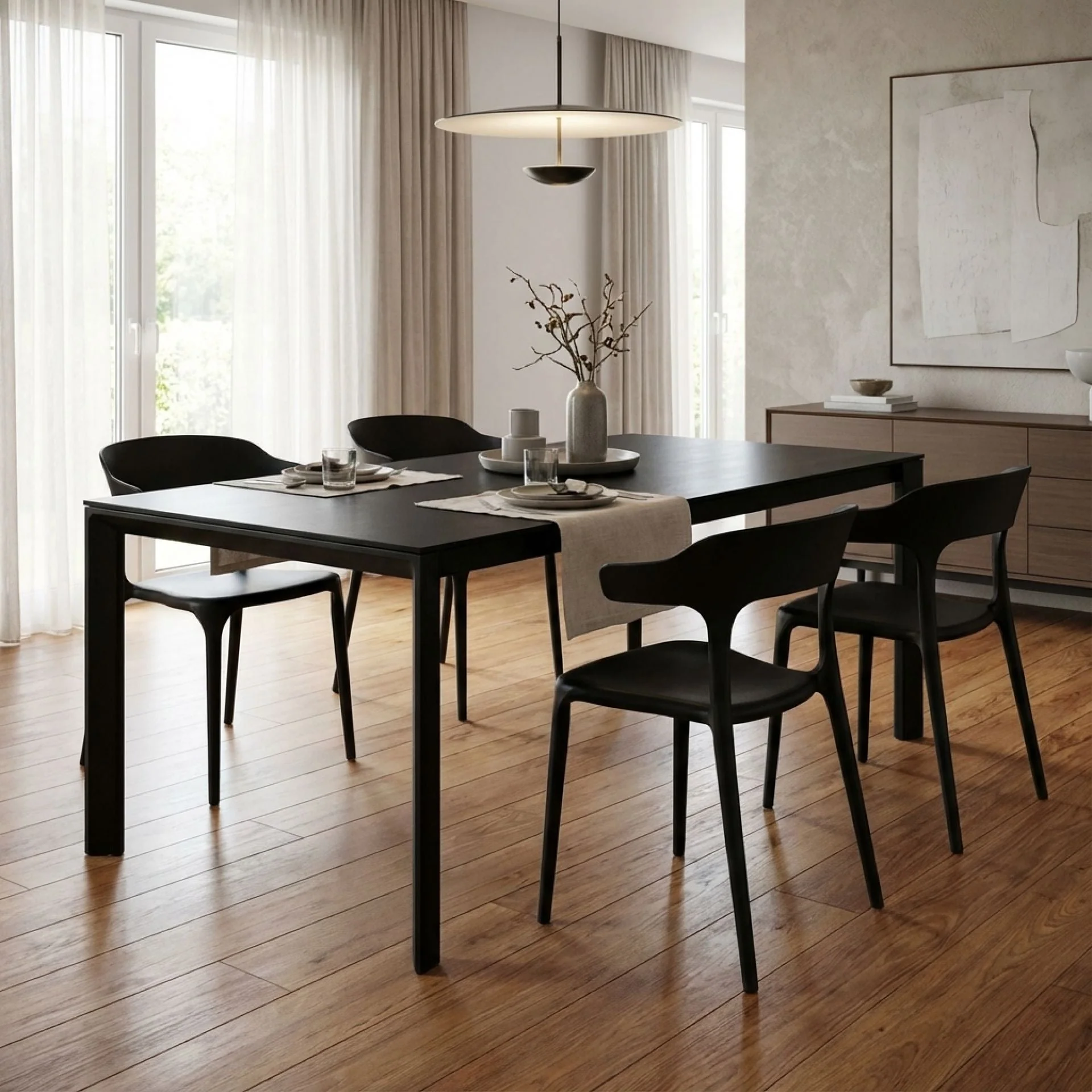Tor Dining Chair - Set of 4 - Black - Image 7