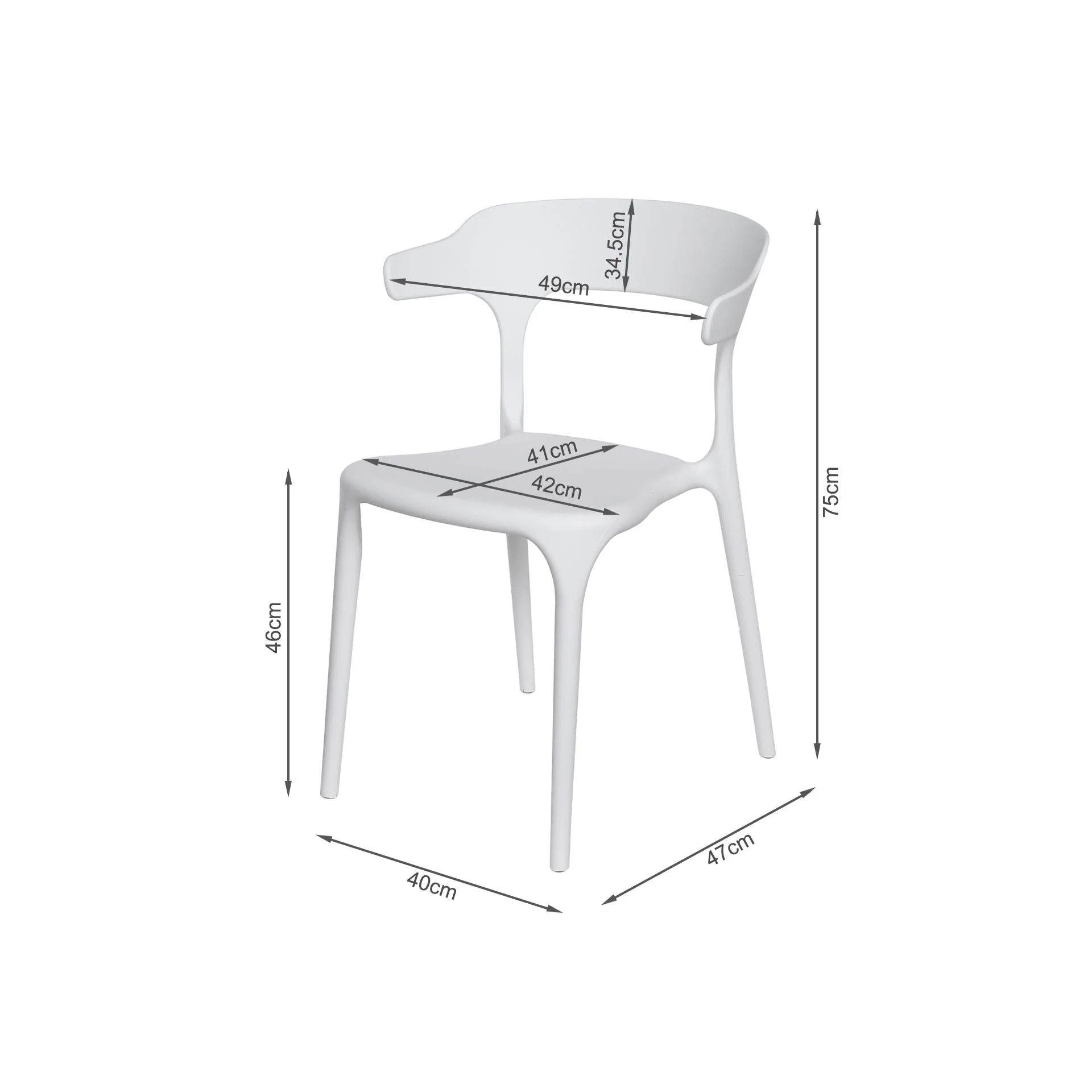 Tor Dining Chair - Set of 4 - White - Image 13