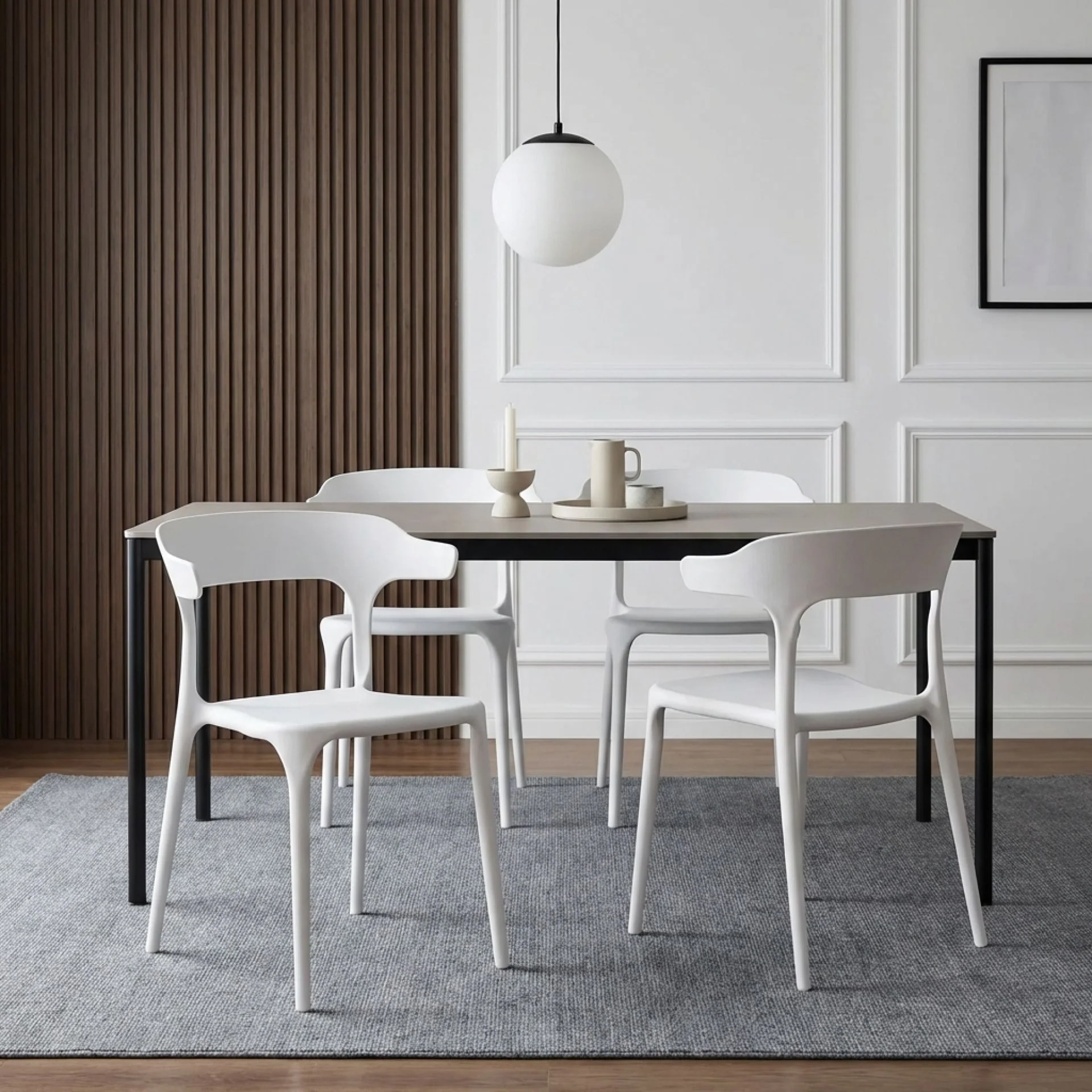 Tor Dining Chair - Set of 4 - White - Image 4