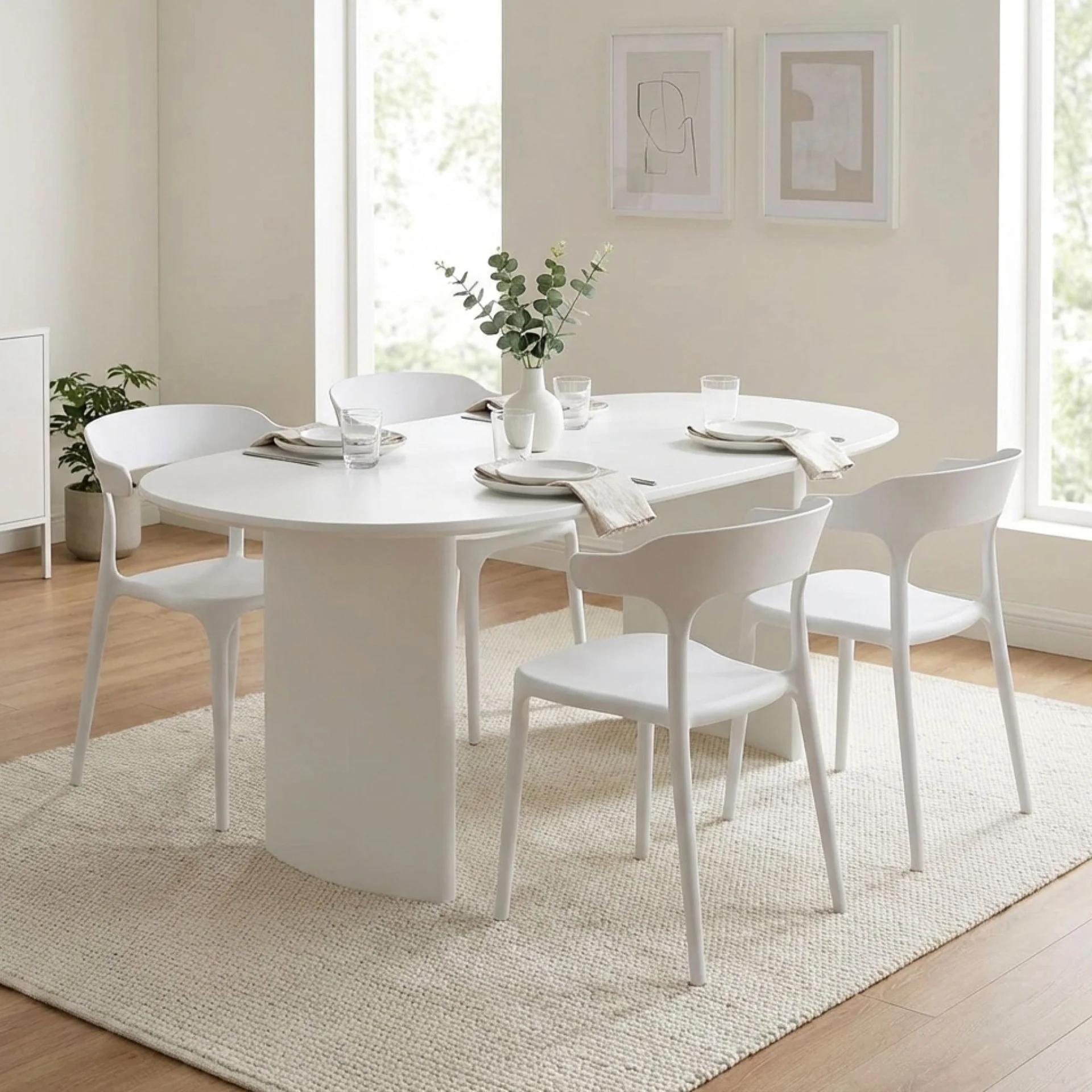 Tor Dining Chair - Set of 4 - White - Image 5