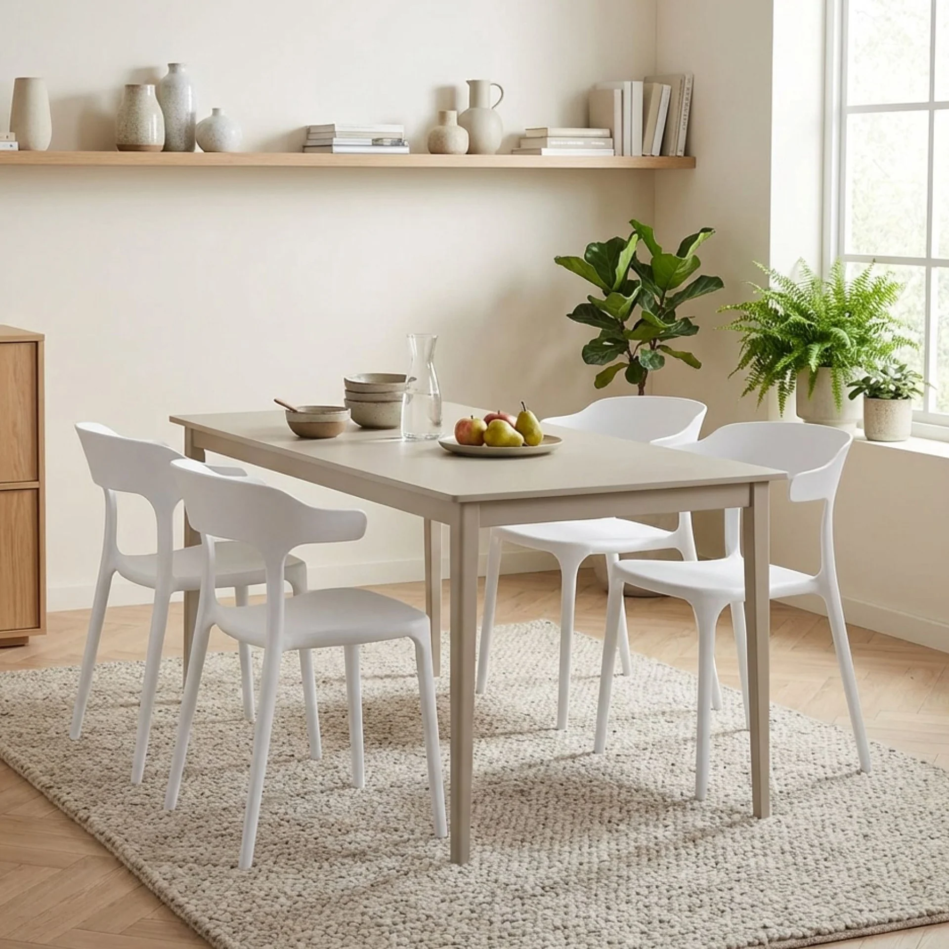 Tor Dining Chair - Set of 4 - White - Image 6