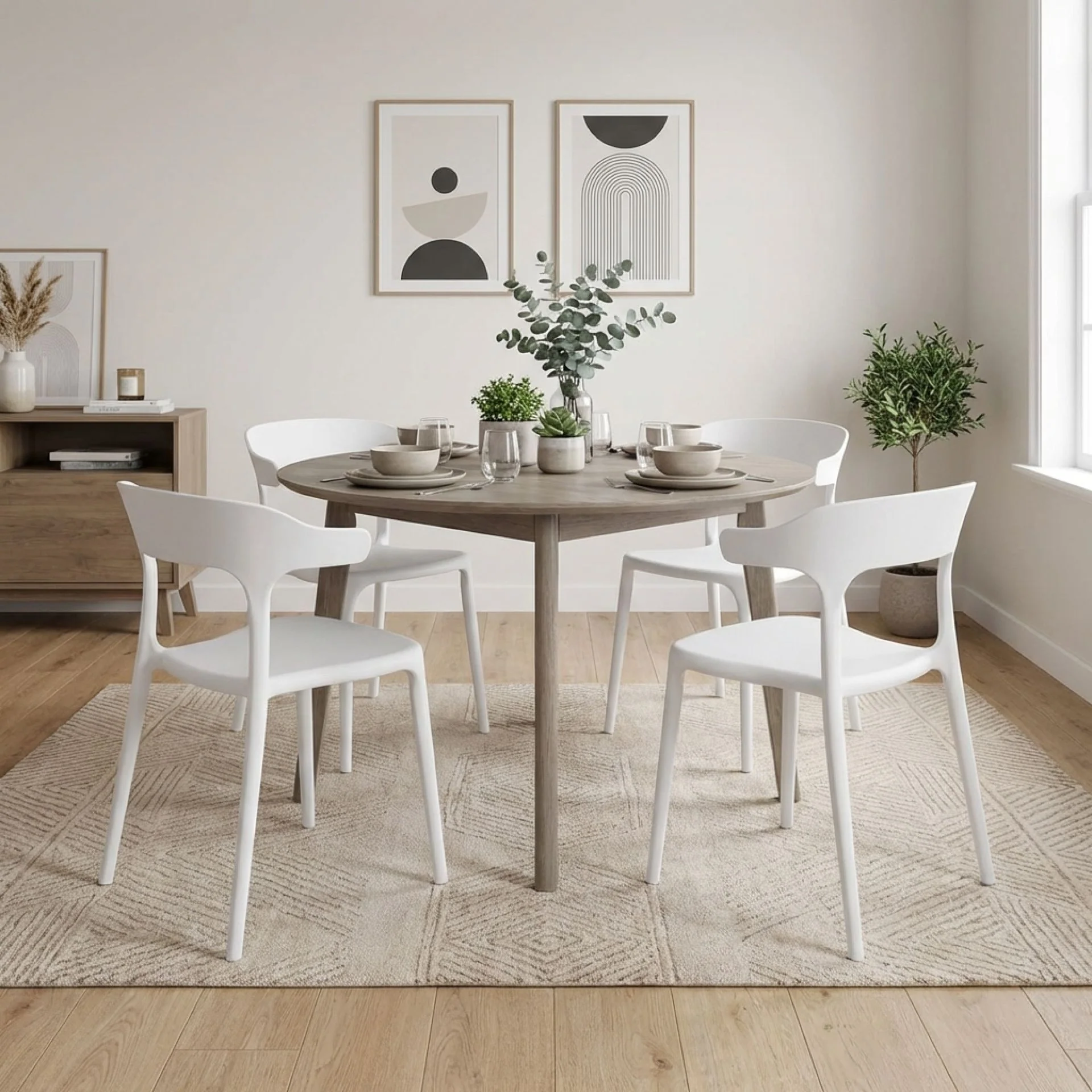 Tor Dining Chair - Set of 4 - White - Image 8