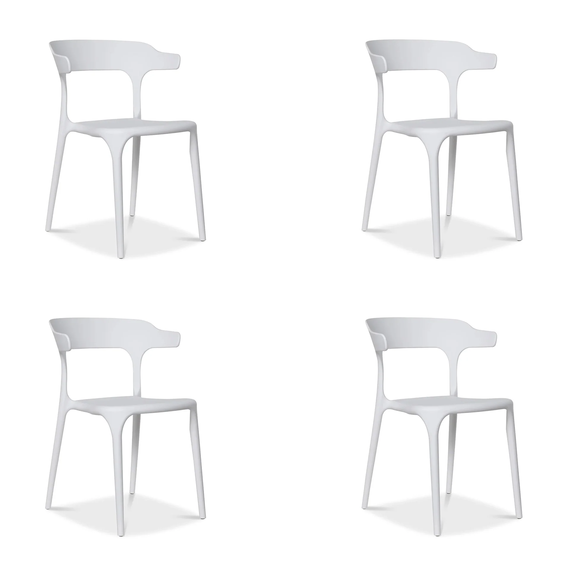 Tor Dining Chair - Set of 4 - White - Image 9