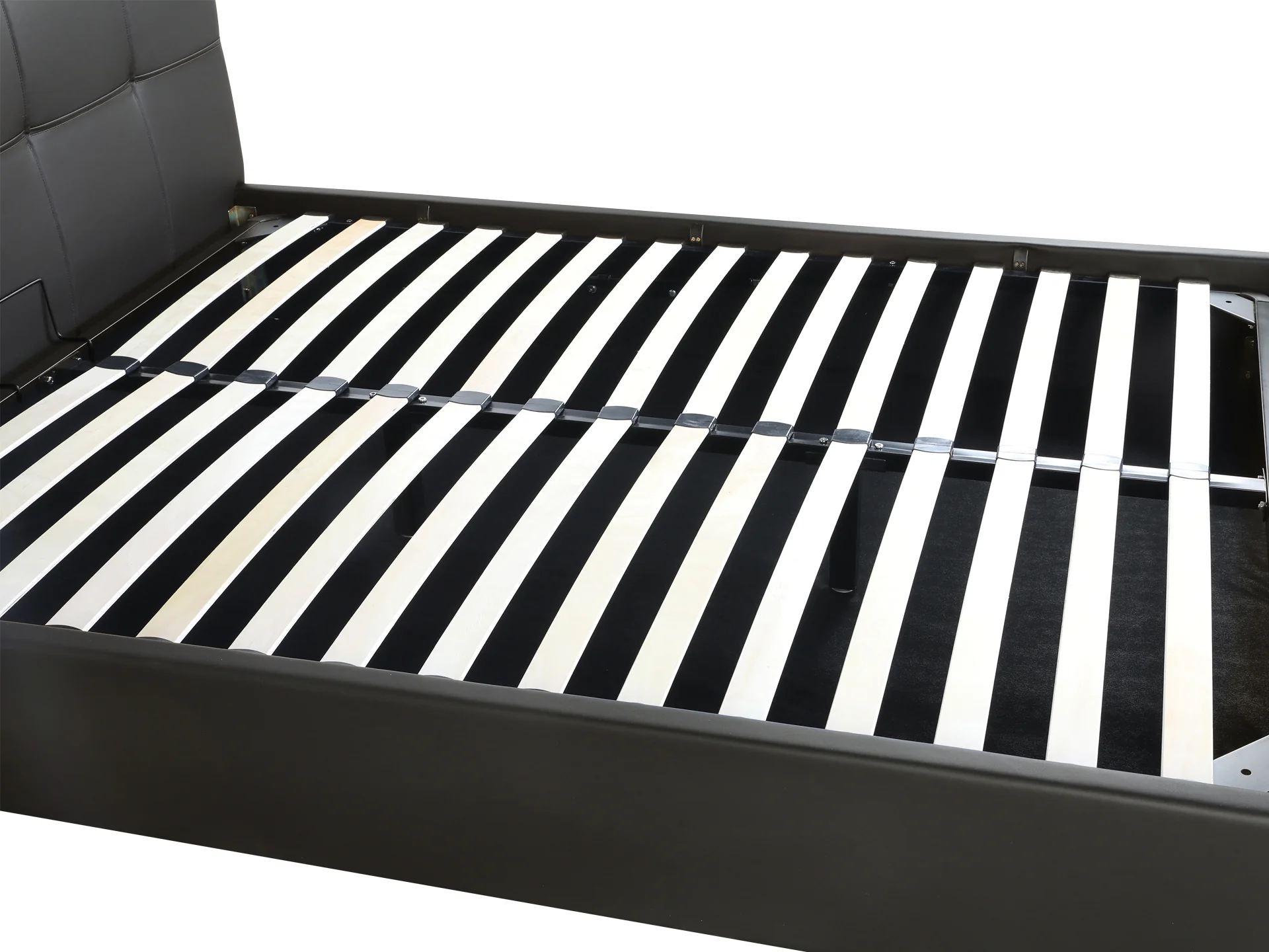 Torbert Queen PU Gas Lift Storage Bed Frame - Black - Image 5