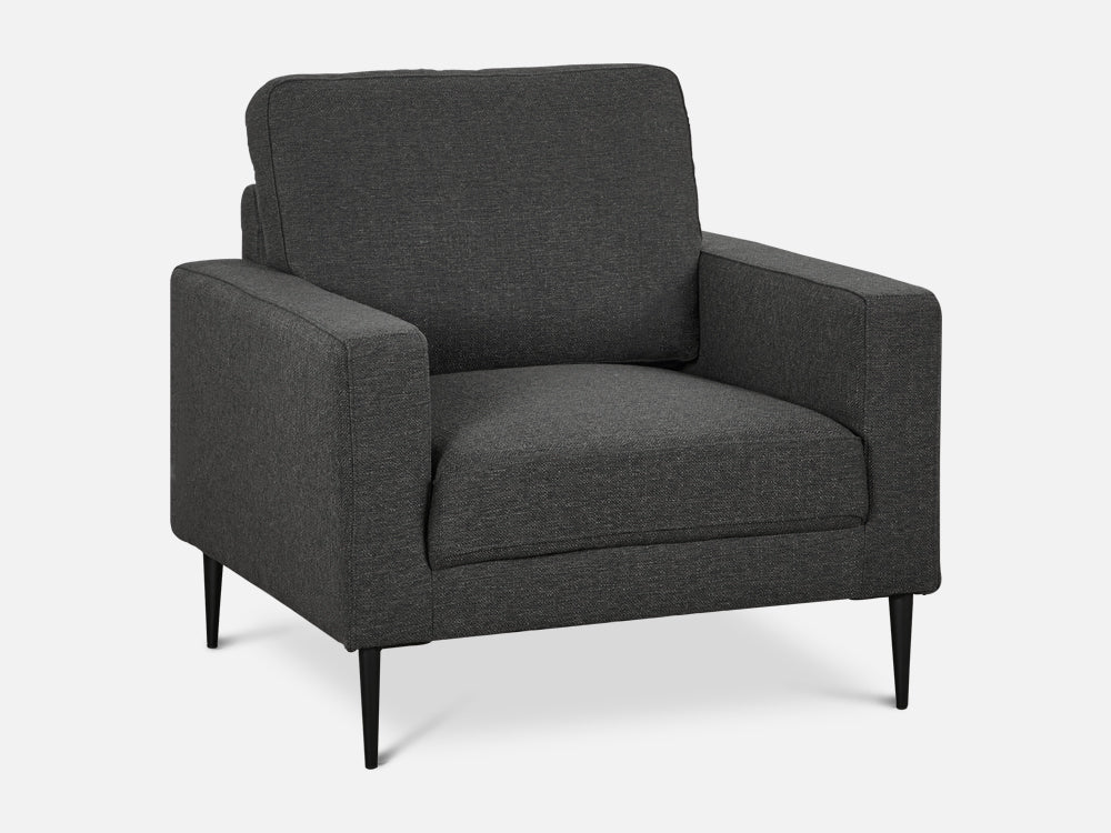 Toronto 3 Piece Sofa Set - Dark Grey - Image 4