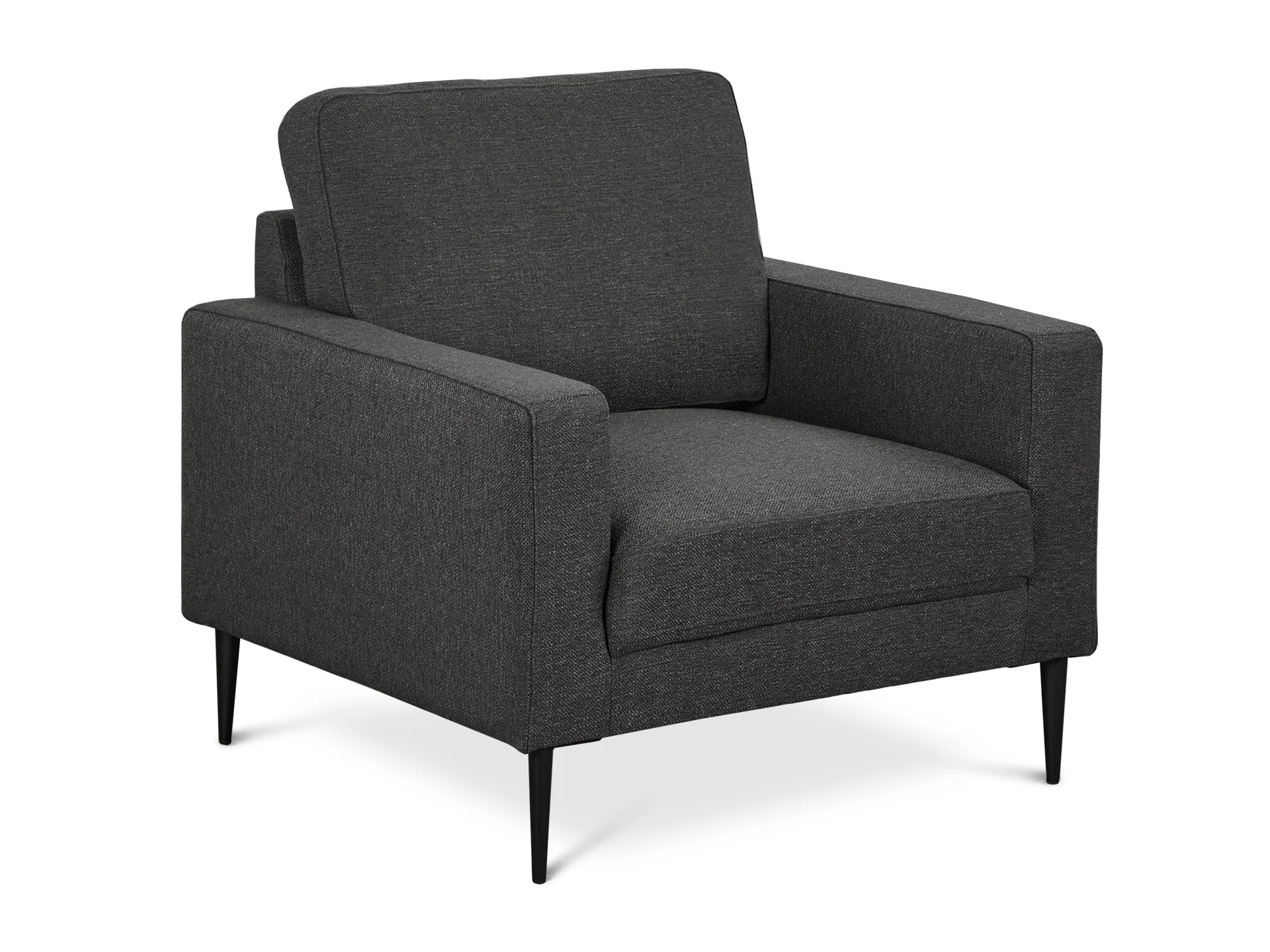 Toronto 3 Piece Sofa Set with 2 Occasional Fabric Chair - Dark Grey - Image 6